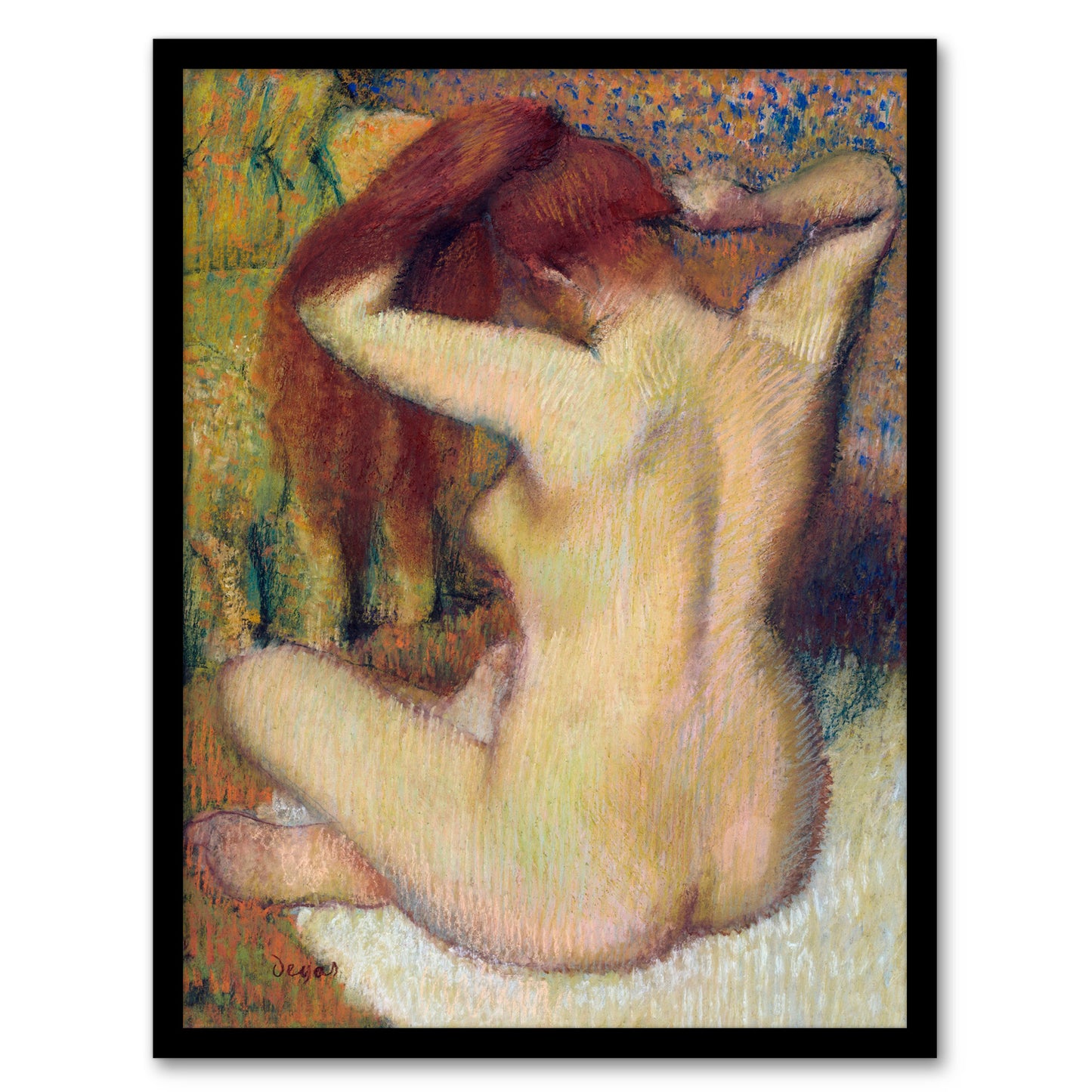 Edgar Degas Framed Wall Art Print Nude Combing Hair Portrait Home Décor
