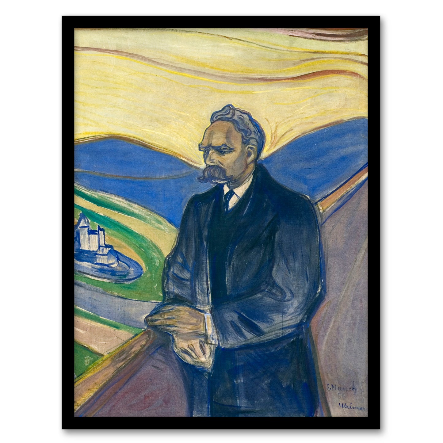 Edvard Munch Framed Wall Art Print Friedrich Nietzsche Portrait Home Décor