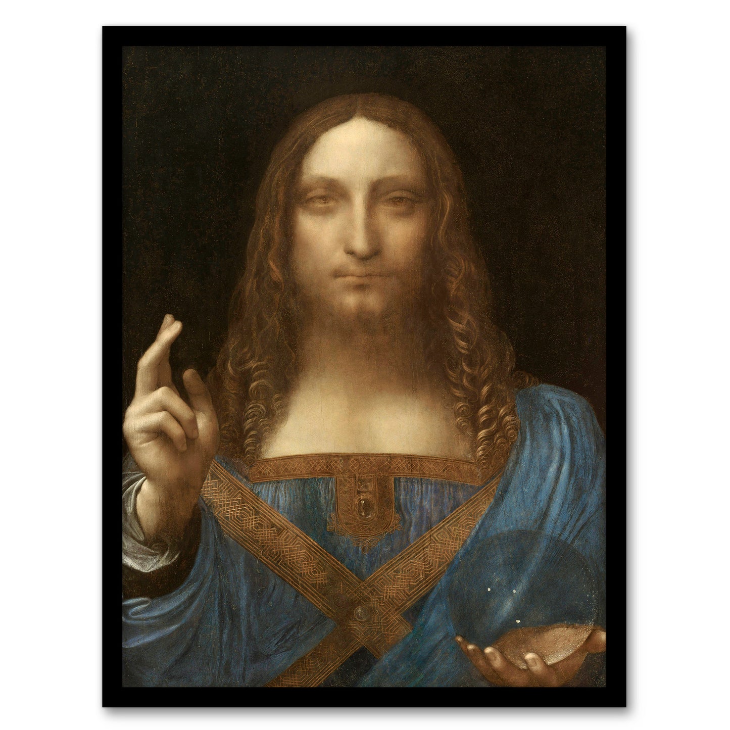 Leonardo da Vinci Framed Wall Art Print Salvator Mundi World Savior Home Décor
