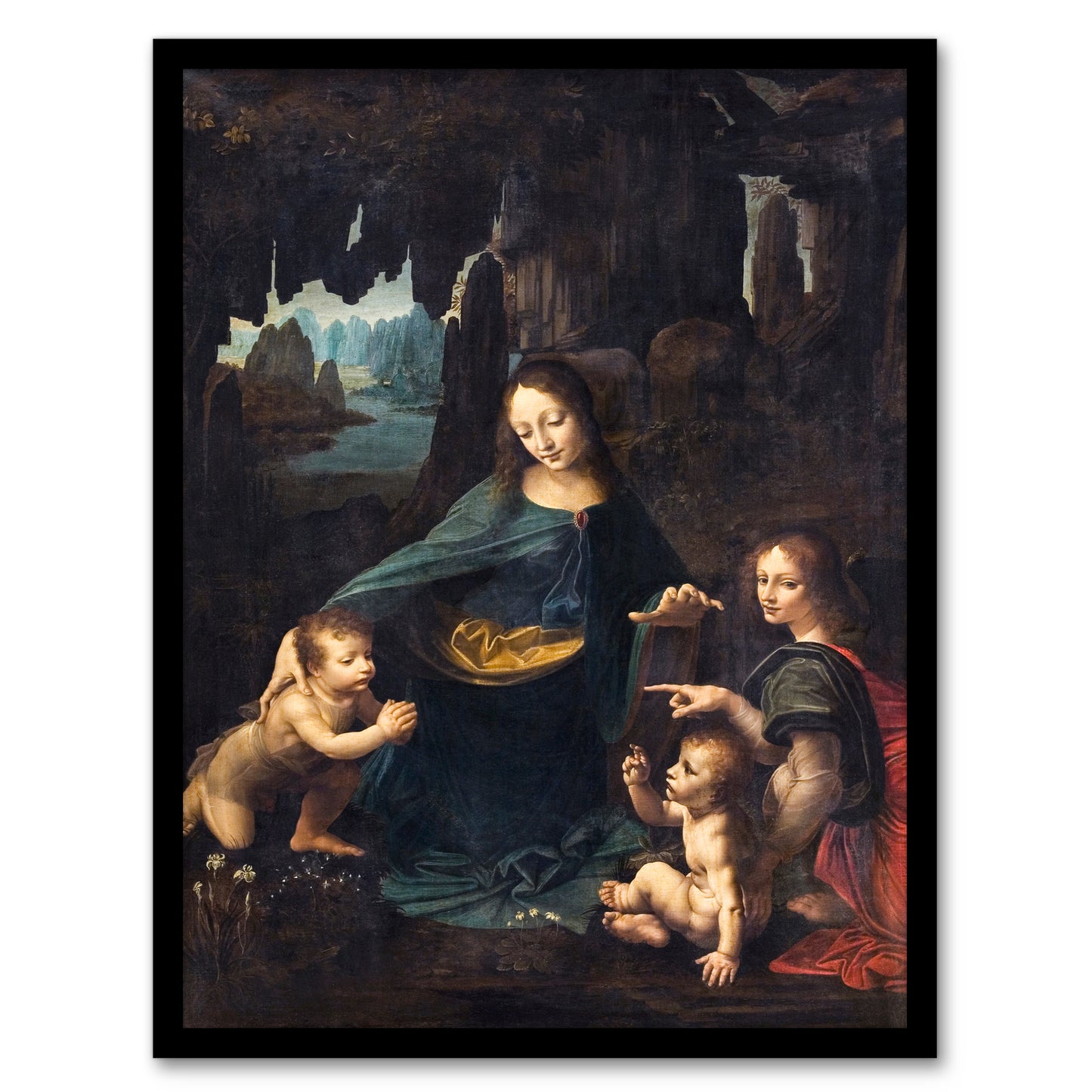 Leonardo da Vinci Framed Wall Art Print The Virgin of the Rocks Home Décor
