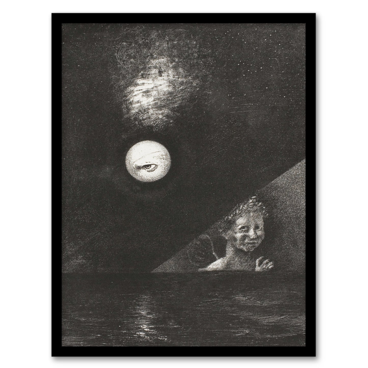 Odilon Redon Framed Wall Art Angel of Certitude and Questioning Eye Home Décor