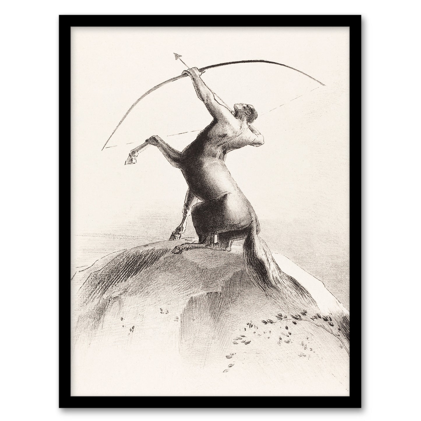 Odilon Redon Framed Wall Art Print Centaur Aiming at the Clouds Home Décor