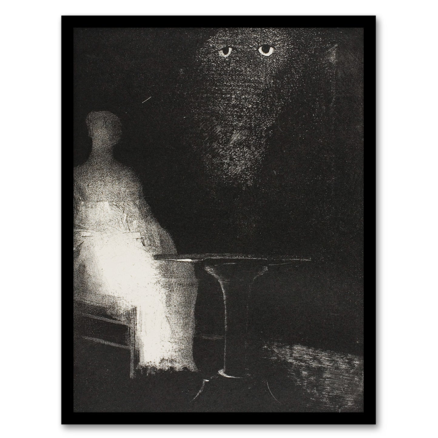 Odilon Redon Framed Wall Art Gaze on the Chair Human Figure Outline Home Décor