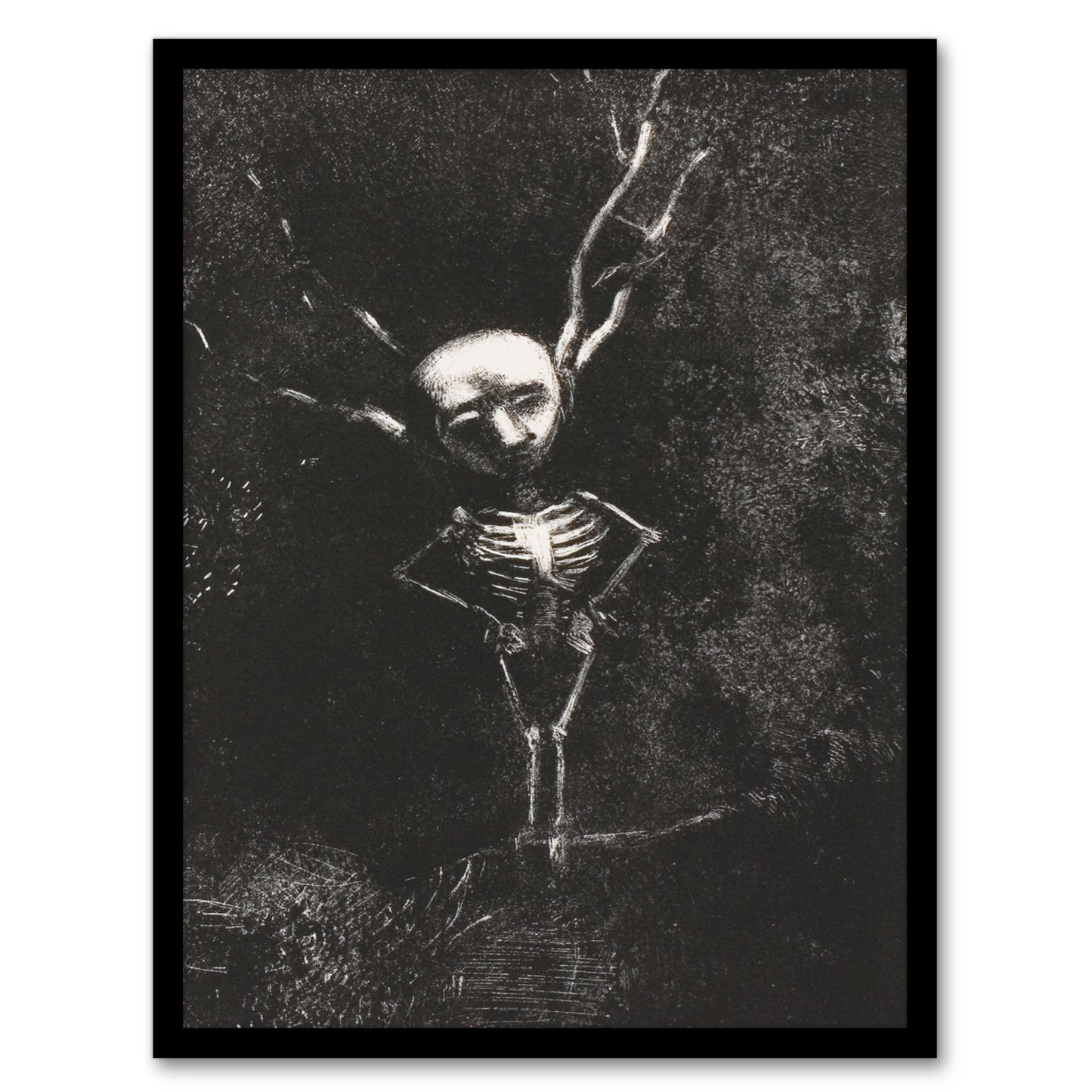 Odilon Redon Framed Wall Art Print Pale Figure in Maze of Branches Home Décor