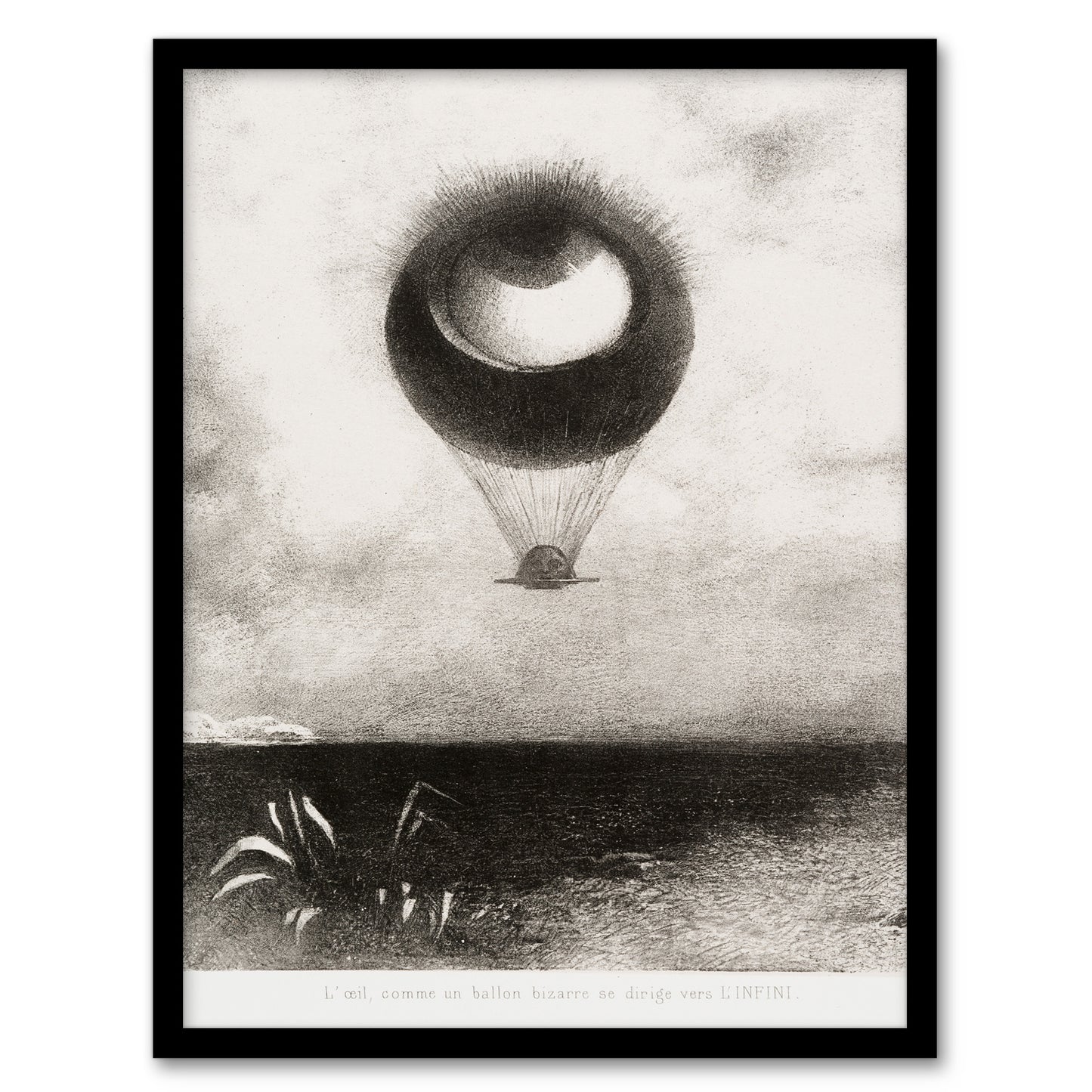 Odilon Redon Framed Wall Art Print The Eye Like a Strange Balloon Home Décor