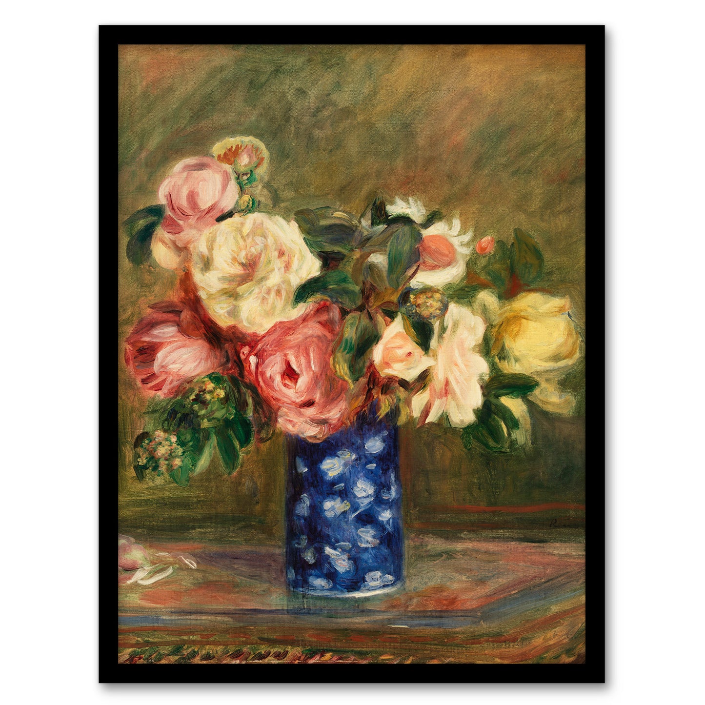 Pierre Auguste Renoir Framed Wall Art Print Bouquet of Roses Home Décor