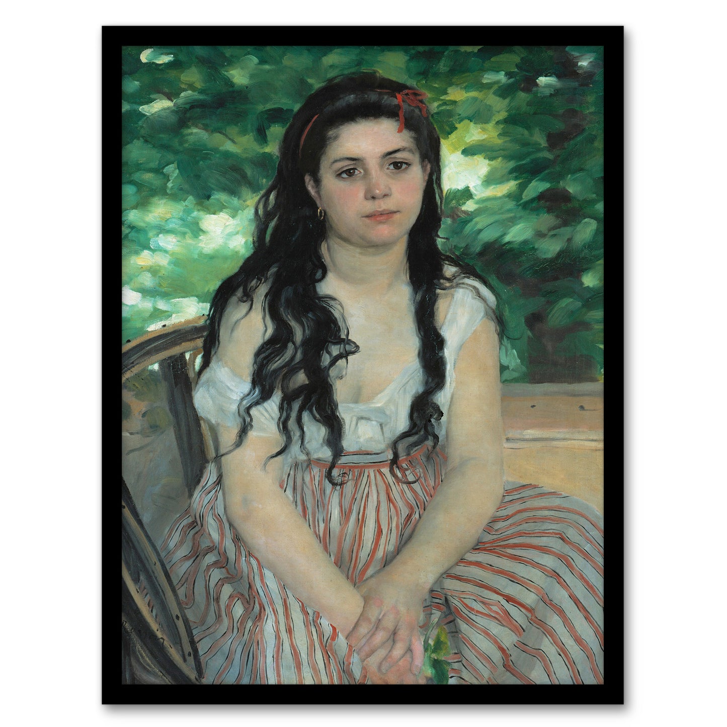 Pierre Auguste Renoir Framed Wall Art In the Summer Girl Portrait Home Décor