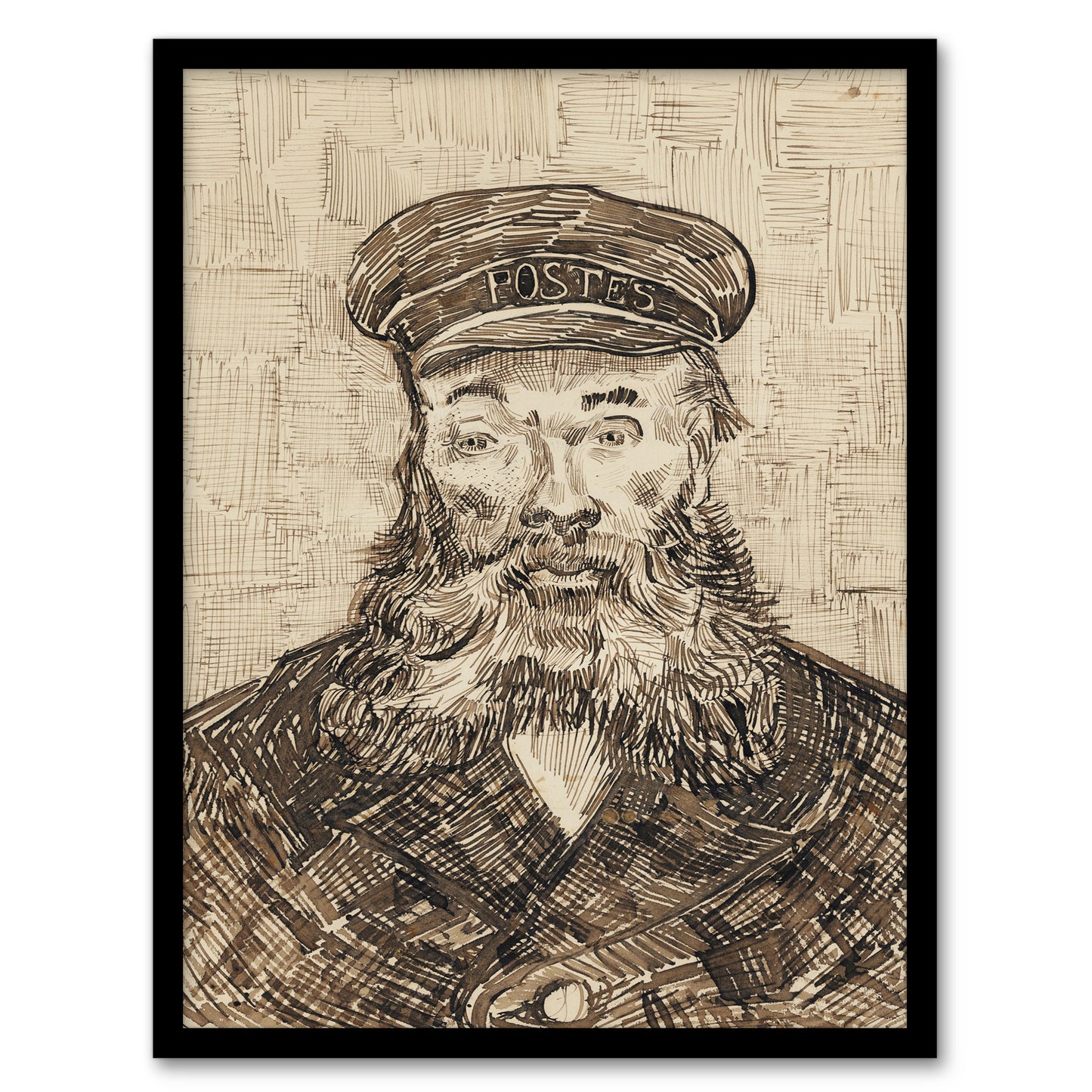 Vincent van Gogh Framed Wall Art Sketch Portrait of Joseph Roulin Home Décor