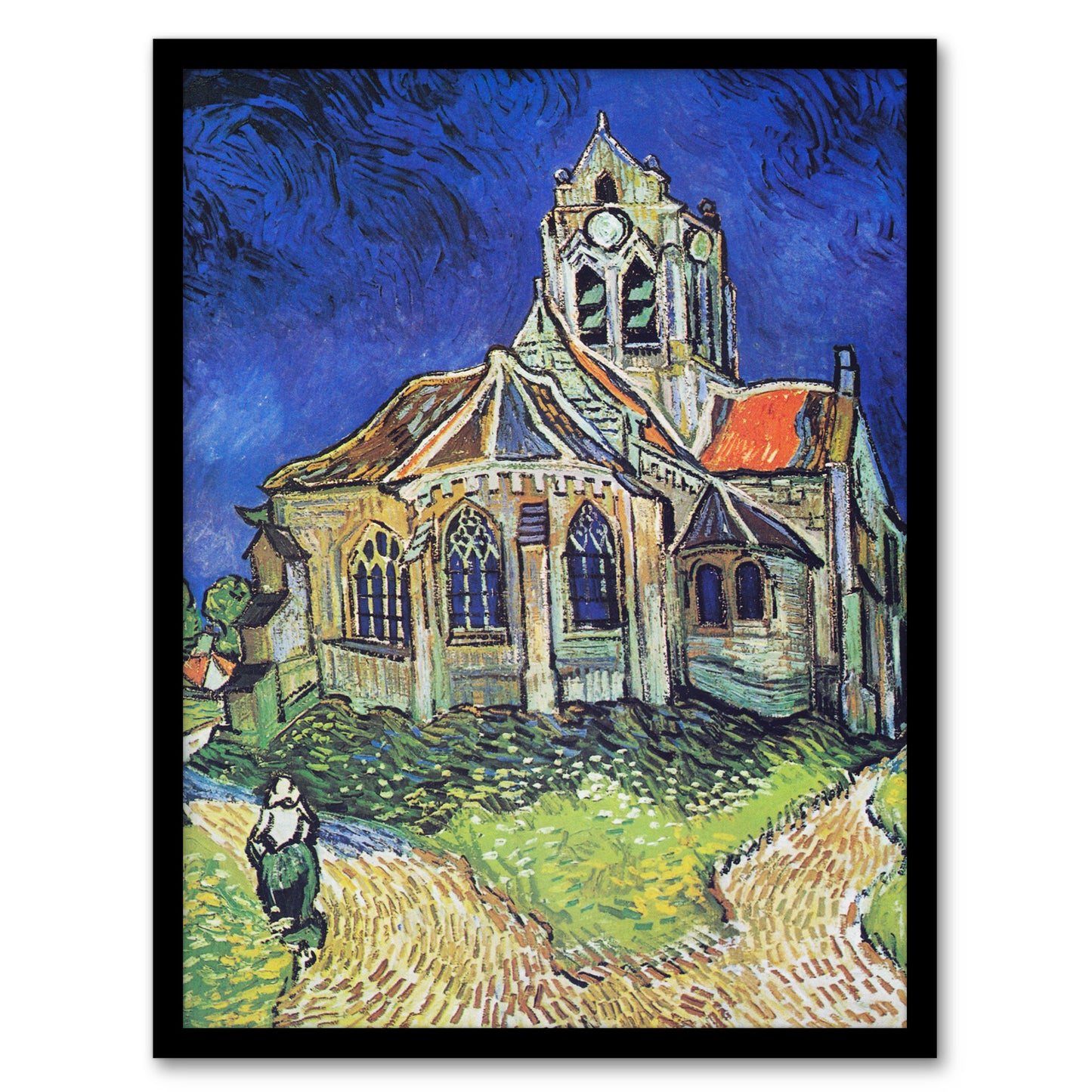 Vincent van Gogh Framed Wall Art The Church at Auvers Oil Painting Home Décor