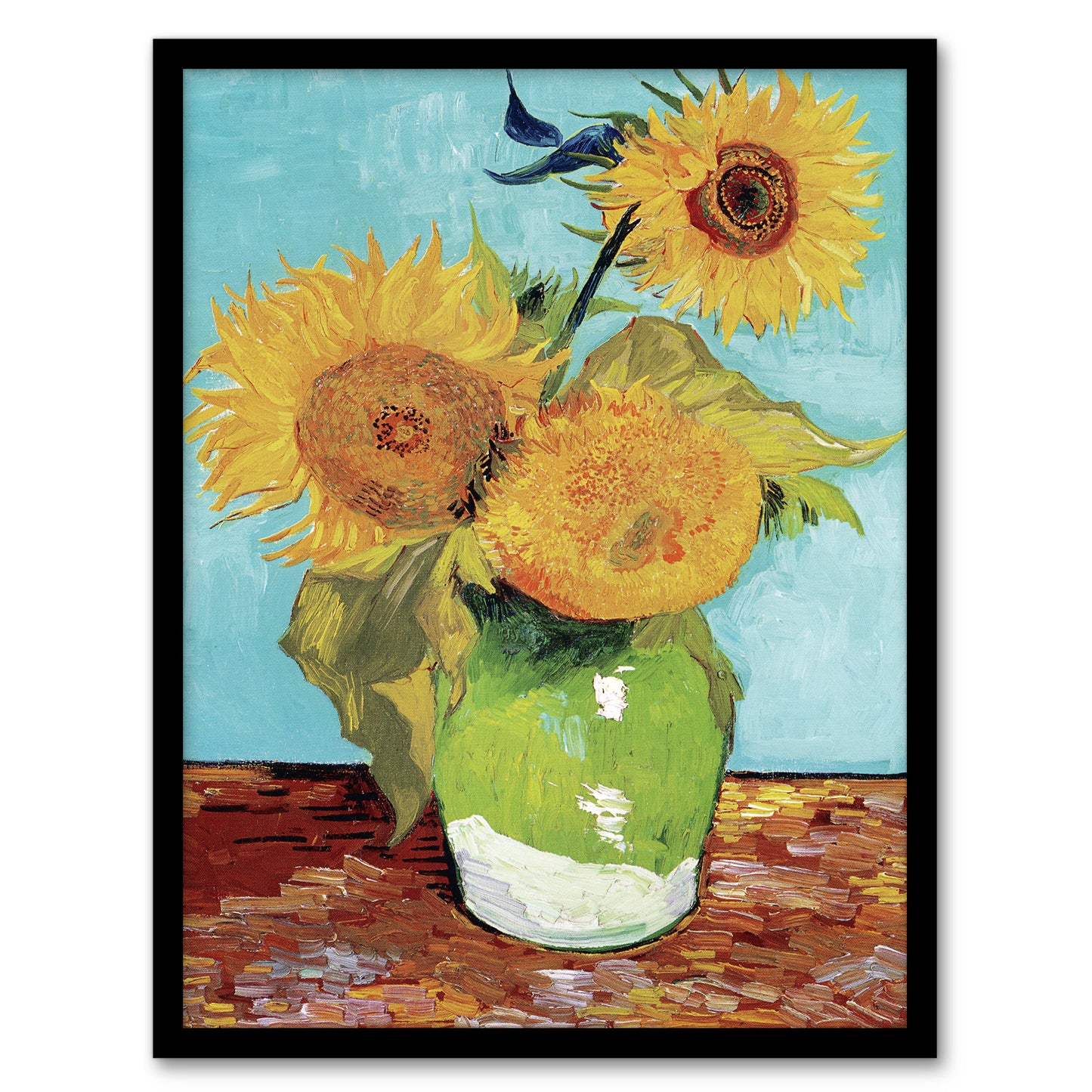 Vincent van Gogh Framed Wall Art Print Vase with Three Sunflowers Home Décor
