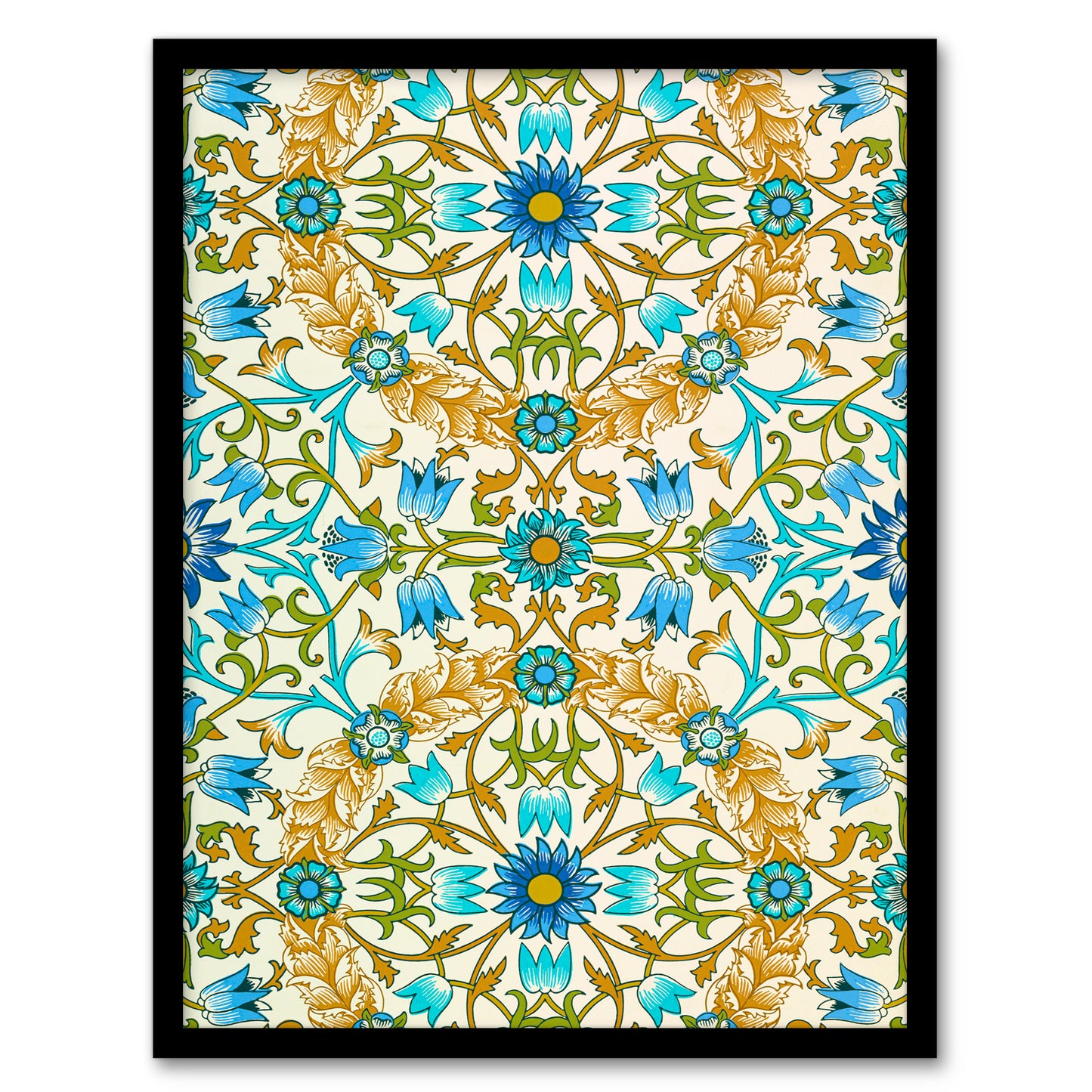 William Morris Framed Wall Art Print Blue Floral Vine Pattern Home Décor