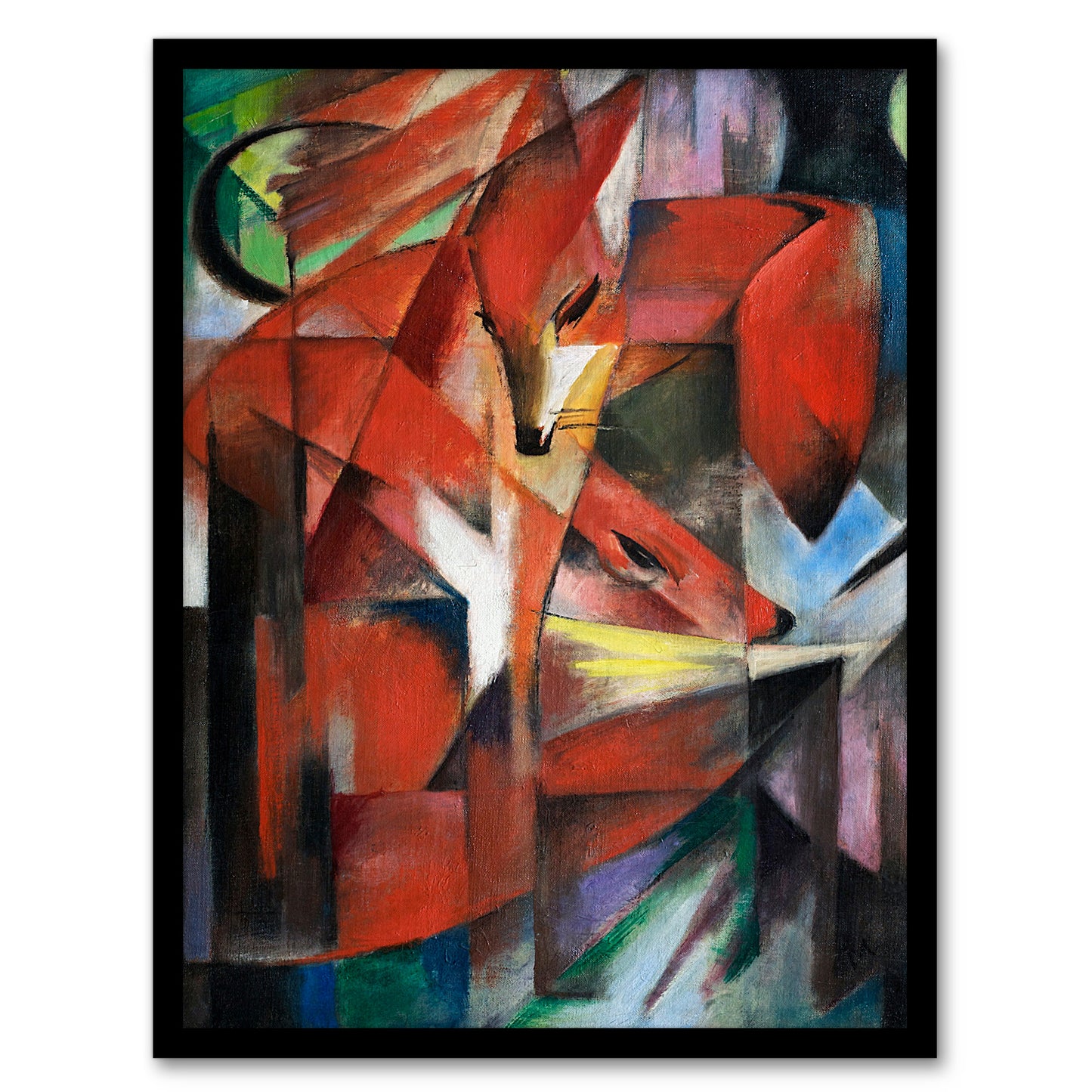 Franz Marc Framed Wall Art The Foxes Colourful Abstract Painting Home Décor