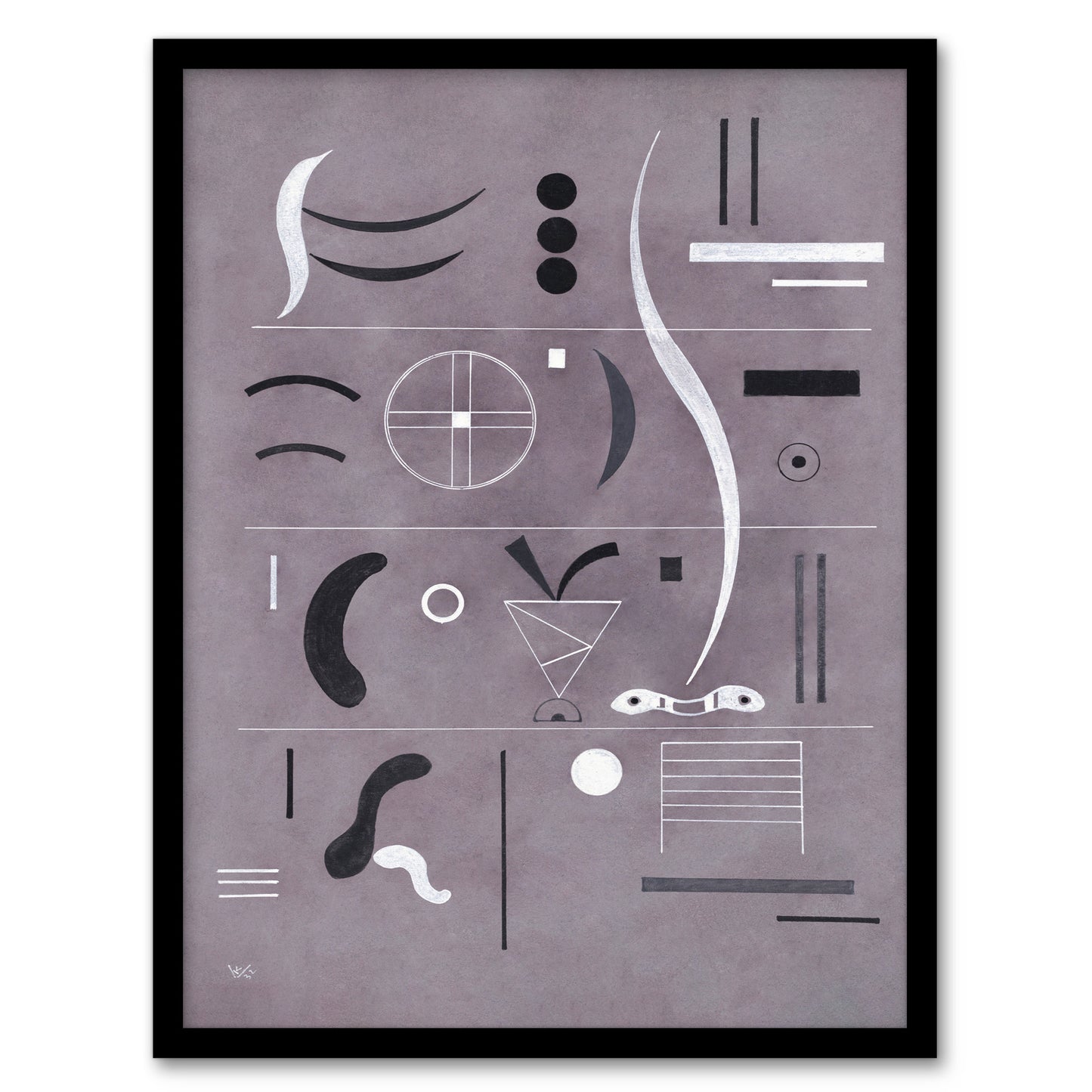 Wassily Kandinsky Framed Wall Art Four Parts Abstract Watercolour Home Décor