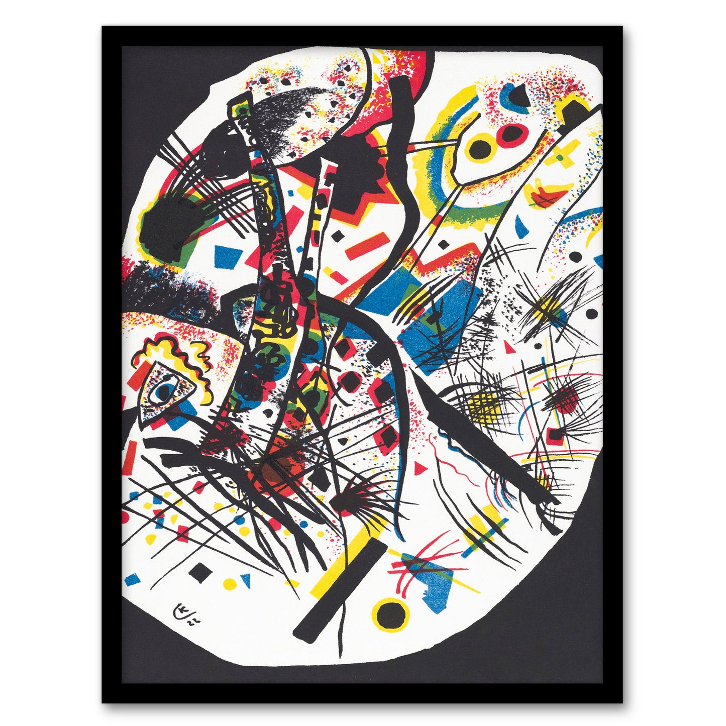 Wassily Kandinsky Framed Wall Art Small Worlds III Abstract Painting Home Décor