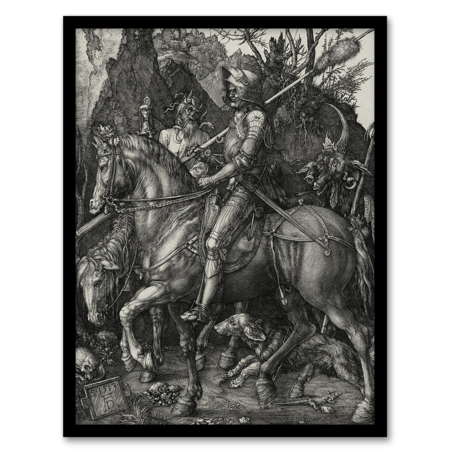 Albrecht Durer Knight Death and the Devil Framed Wall Art Picture Print