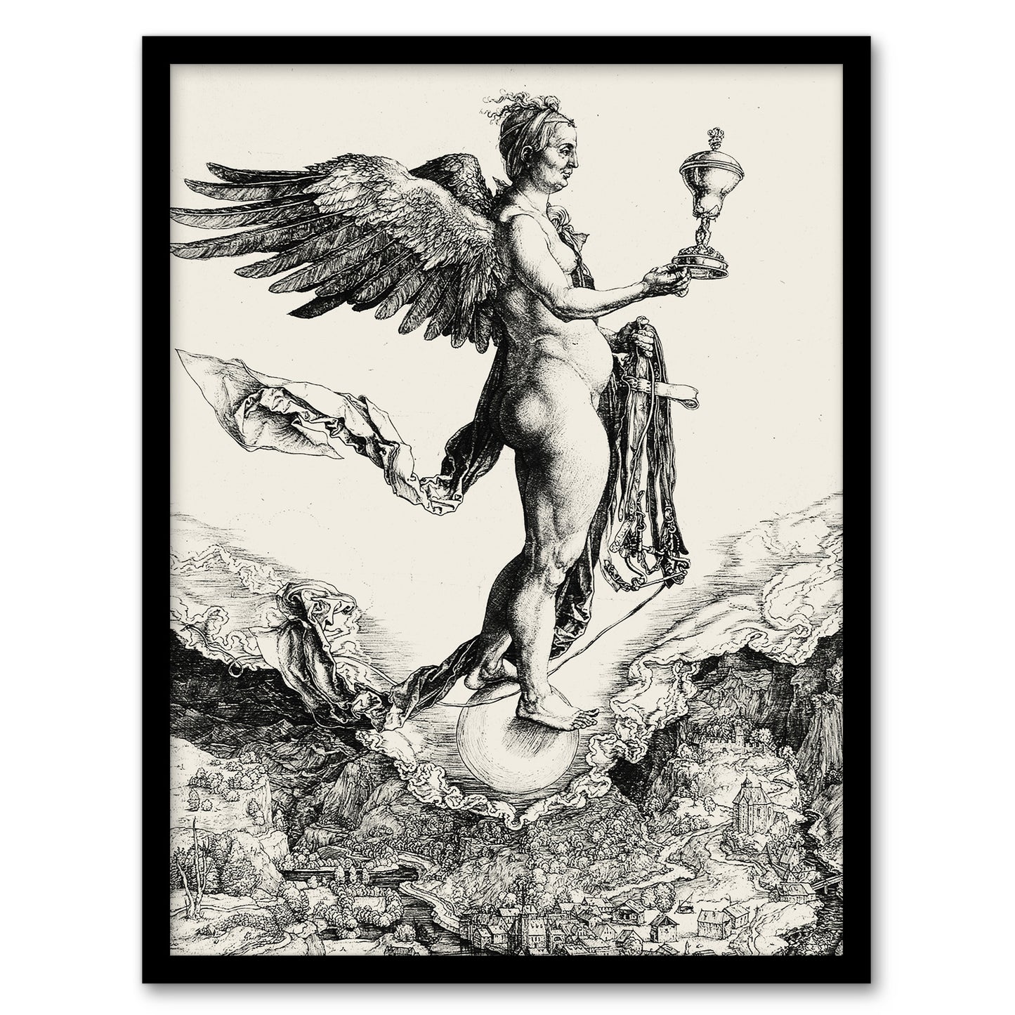 Albrecht Durer Nemesis Goddess The Great Fortune Framed Wall Art Print