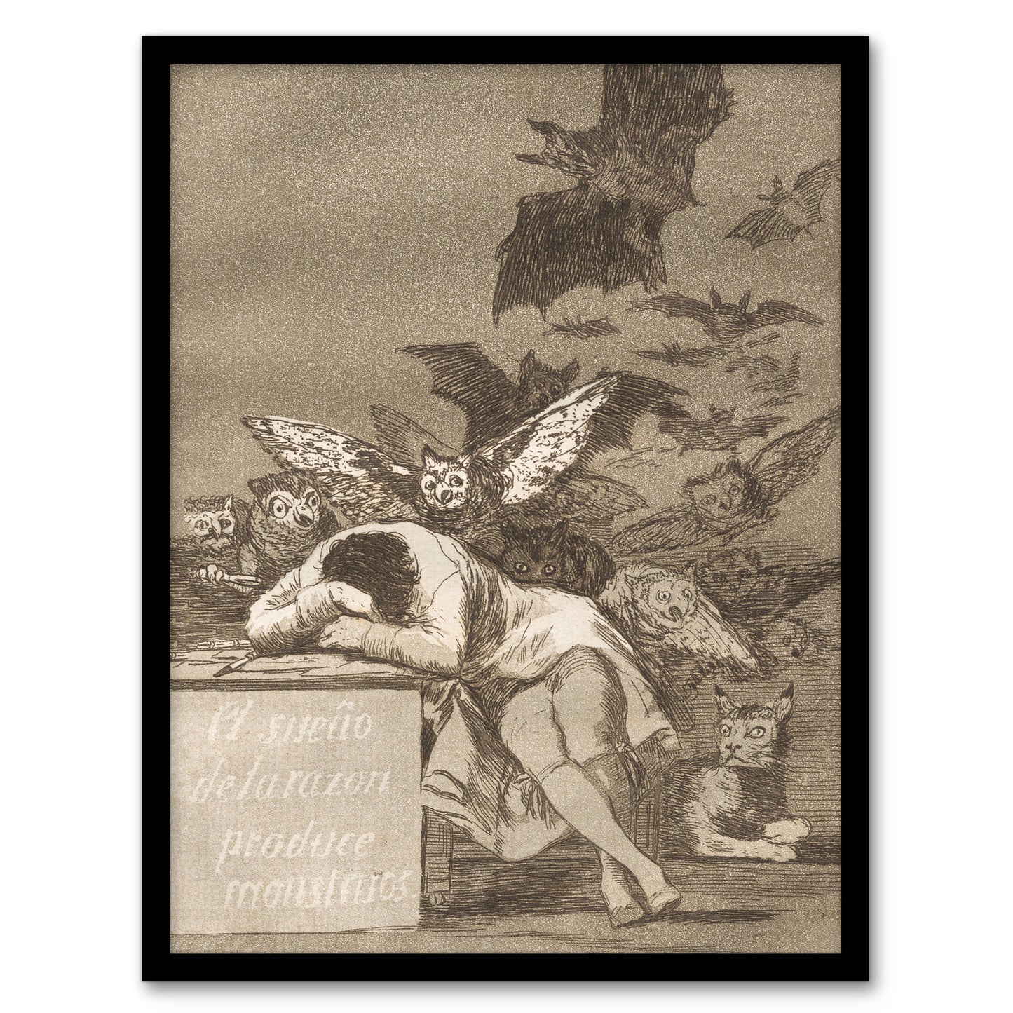 Francisco Goya The Sleep of Reason Produces Monsters Framed Wall Art Print