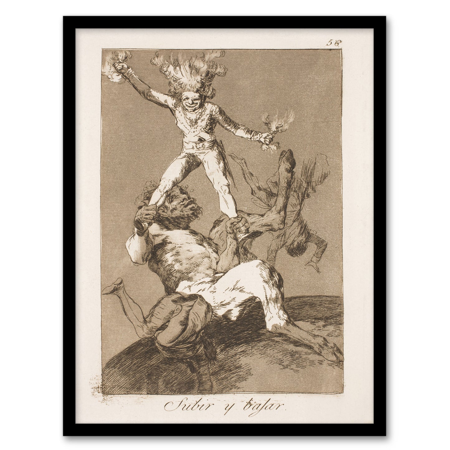 Francisco Goya Up and Down Pan Deception Allegory Framed Wall Art Print