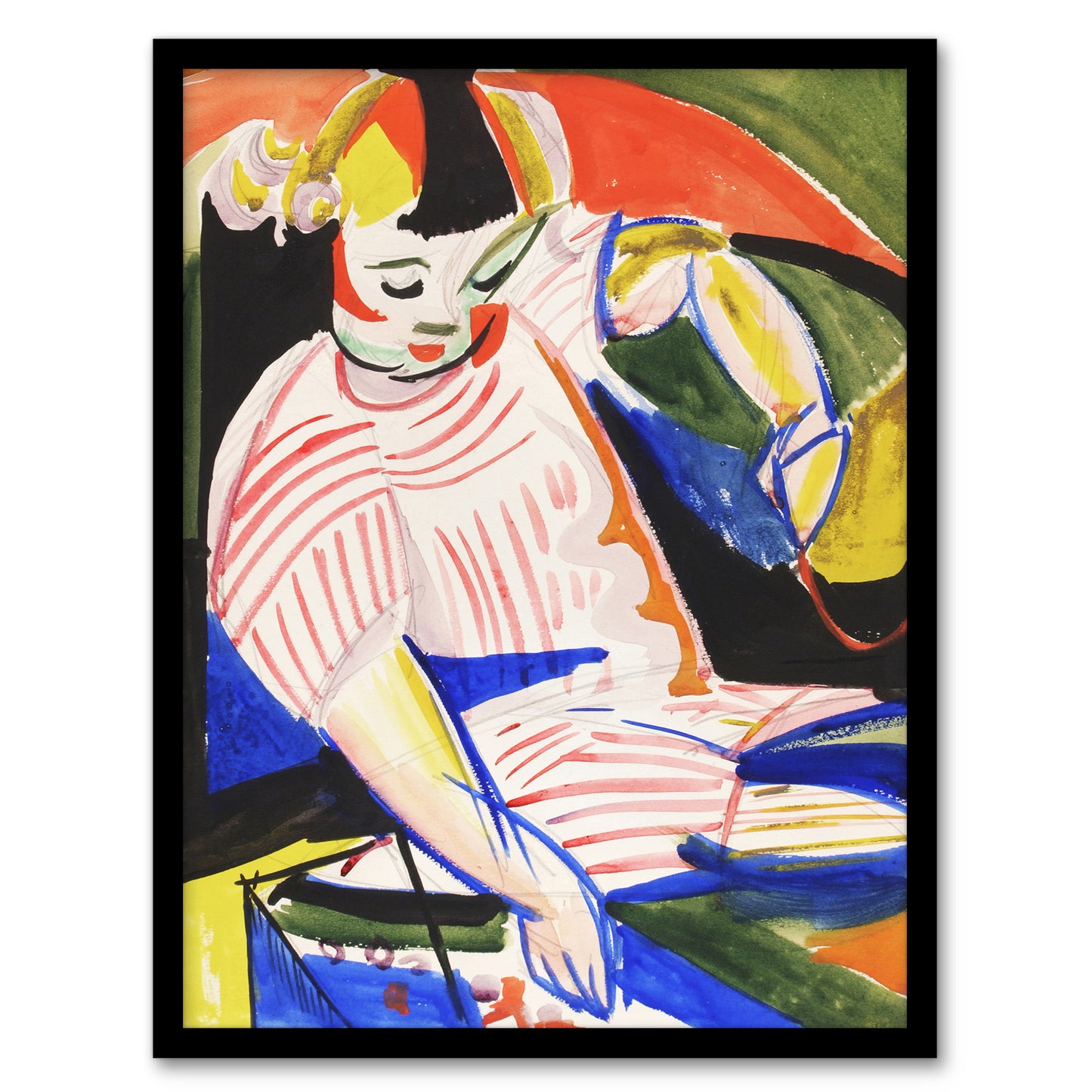 Henry Lyman Sayen Sitting Child Abstract Painting Framed Wall Art Print