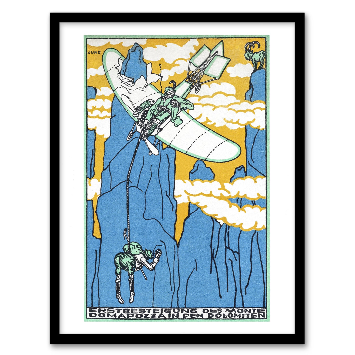 Moriz Jung First Ascent of Monte Domapozza in Dolomites Framed Wall Art Print