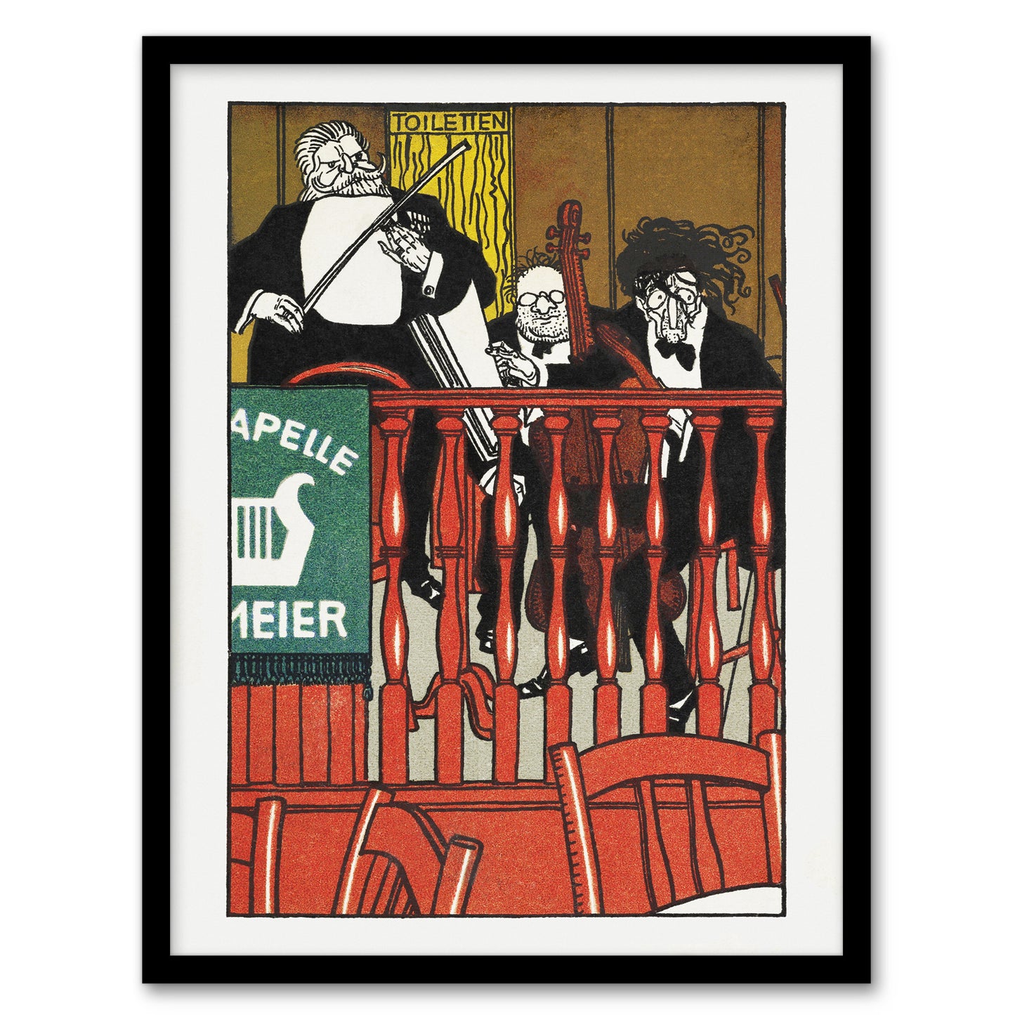 Moriz Jung Salon Orchestra Meier Musicians Caricature Framed Wall Art Print