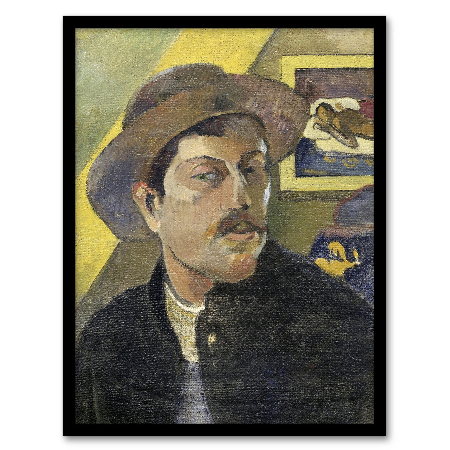 Paul Gauguin Self Portrait in a Hat Oil Painting Framed Wall Art Print