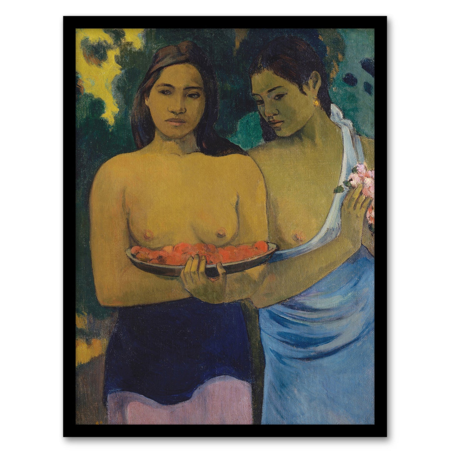 Paul Gauguin Two Tahitian Women Oil Painting Framed Wall Art Picture Print