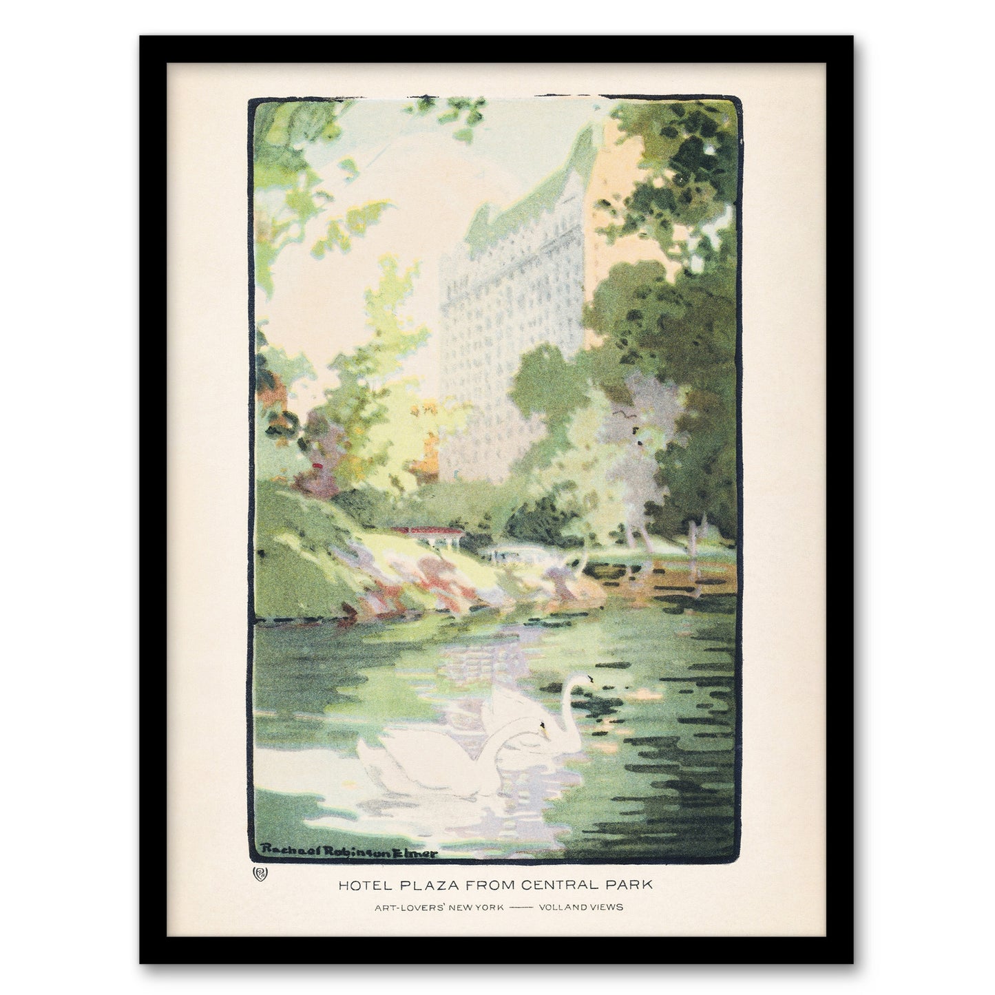 Rachael R Elmer Hotel Plaza from Central Park Framed Wall Art Picture Print