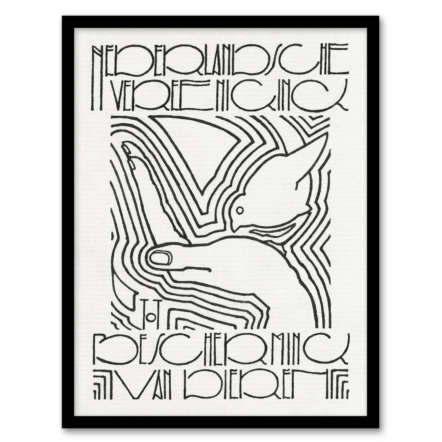 Reijer Stolk Bird Feeding Hand Animal Protection Poster Advert Framed Art