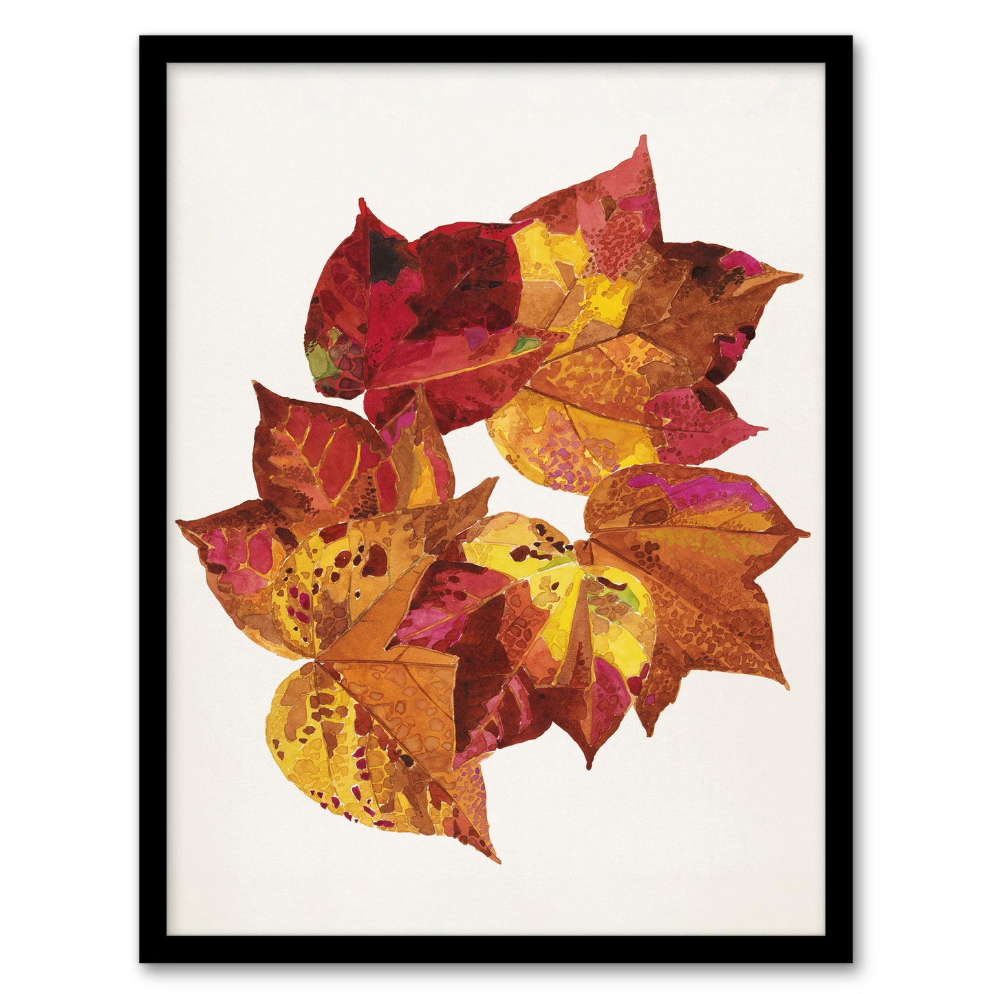 Reijer Stolk Autumn Leaves Watercolour Painting Framed Wall Art Picture Print