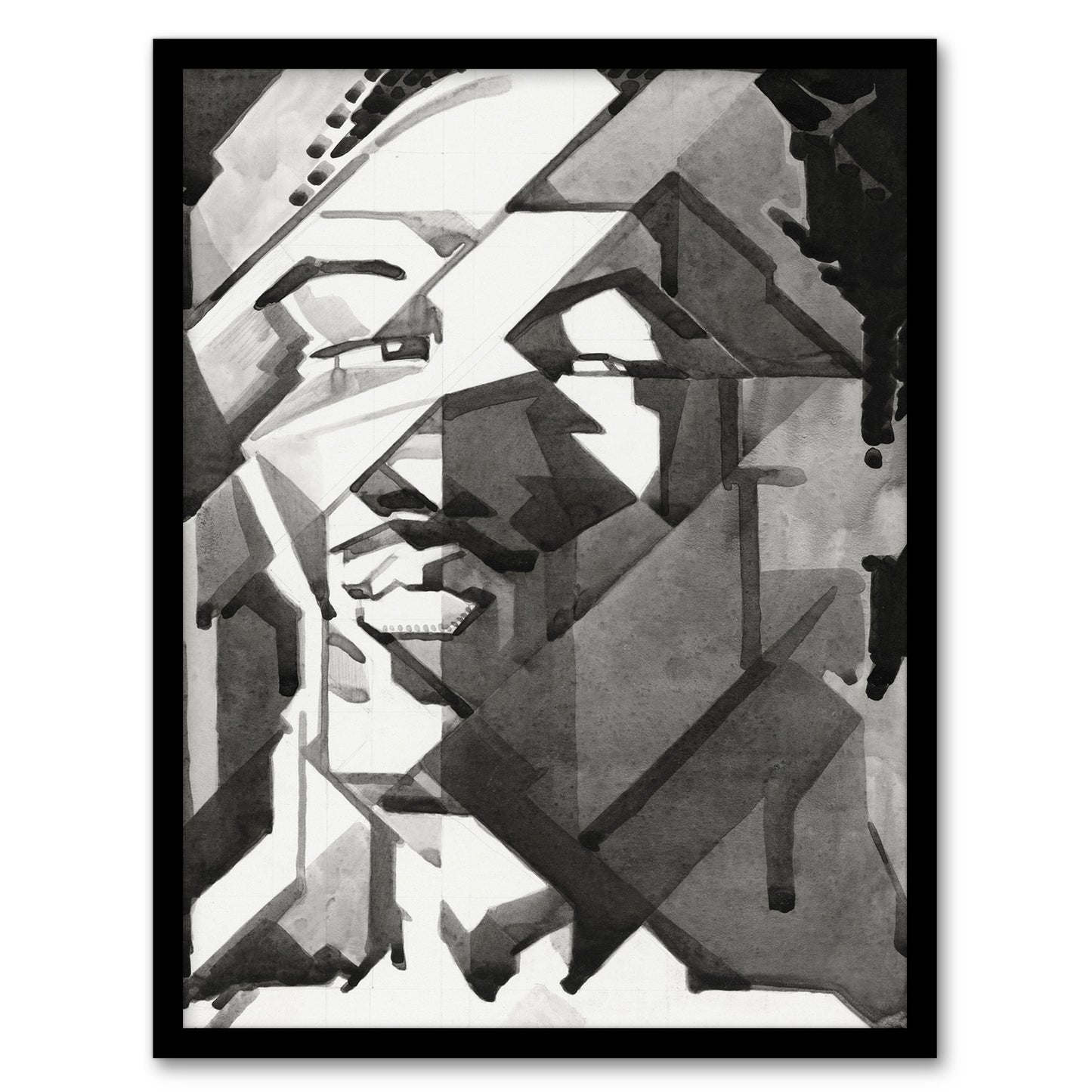 Reijer Stolk Self Portrait Abstract Cubist Painting Framed Wall Art Print