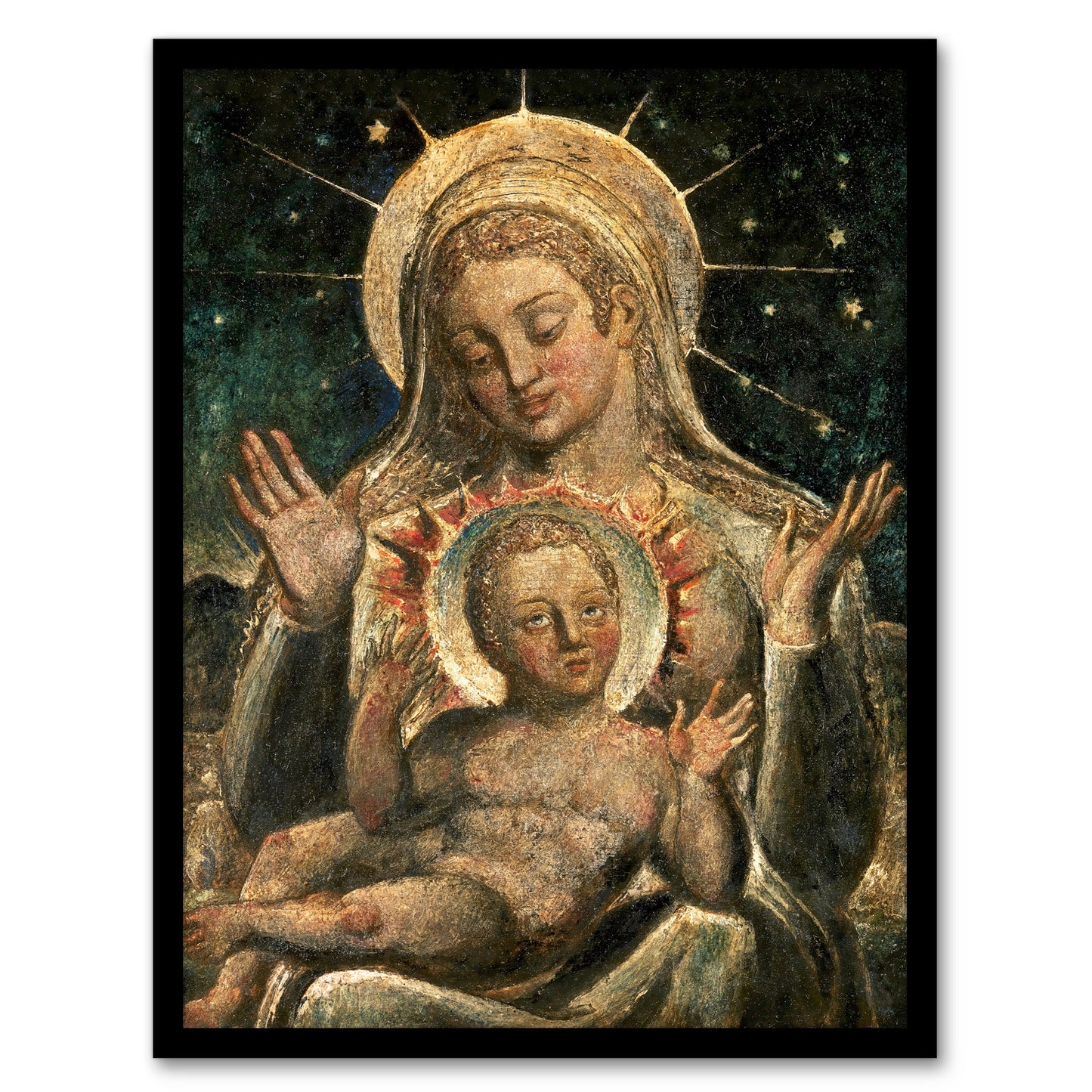 William Blake Virgin Mary and Child Painting Framed Wall Art Picture Print
