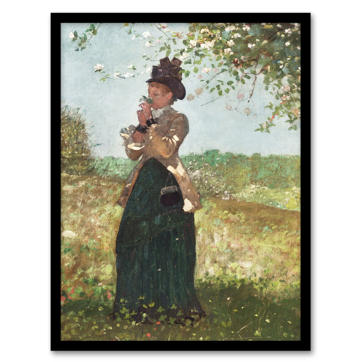 Winslow Homer The Yellow Jacket Portrait Painting Framed Wall Art Print