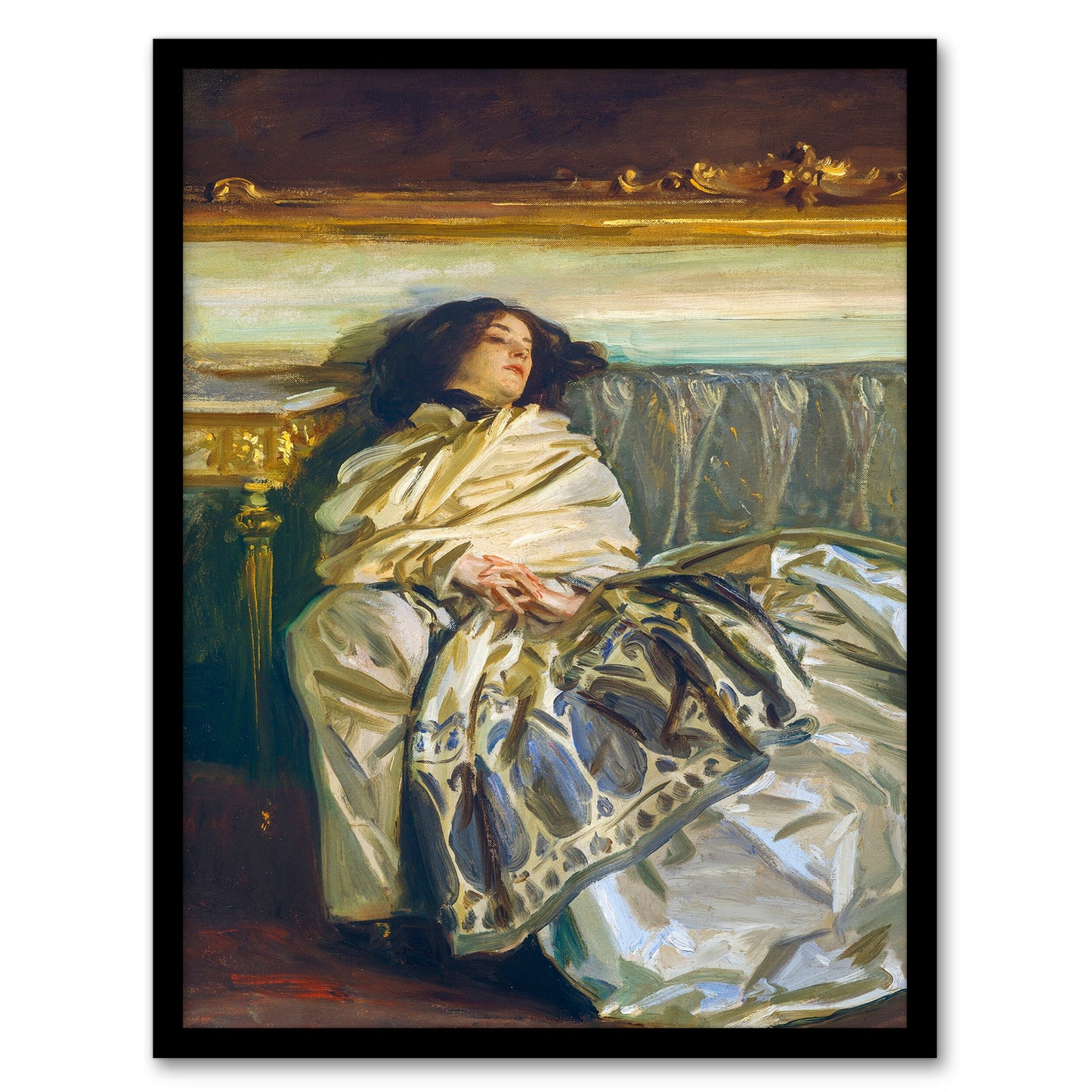 John Singer Sargent Framed Wall Art Nonchaloir Reclined Portrait Home Décor