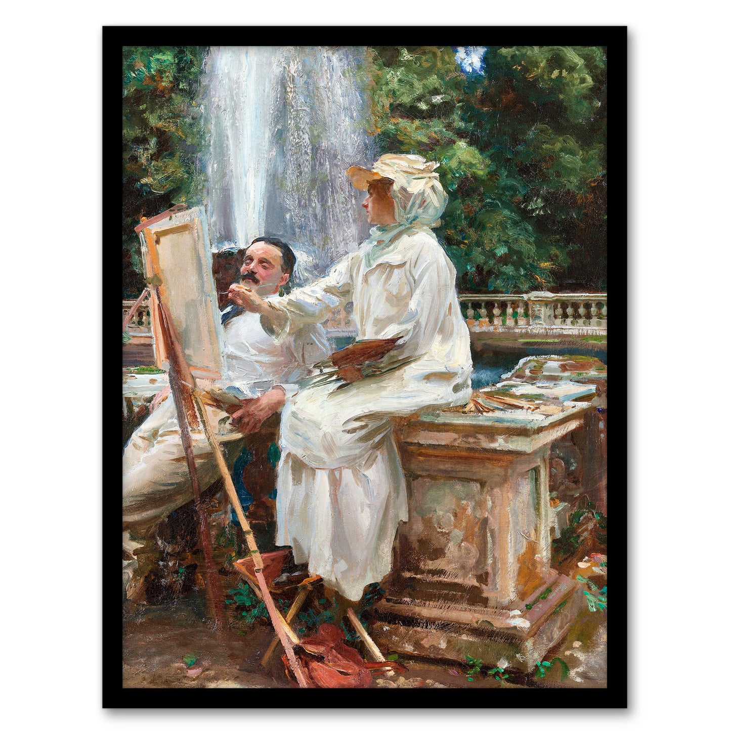 John Singer Sargent Framed Wall Art Print The Fountain Villa Torlonia Home Décor