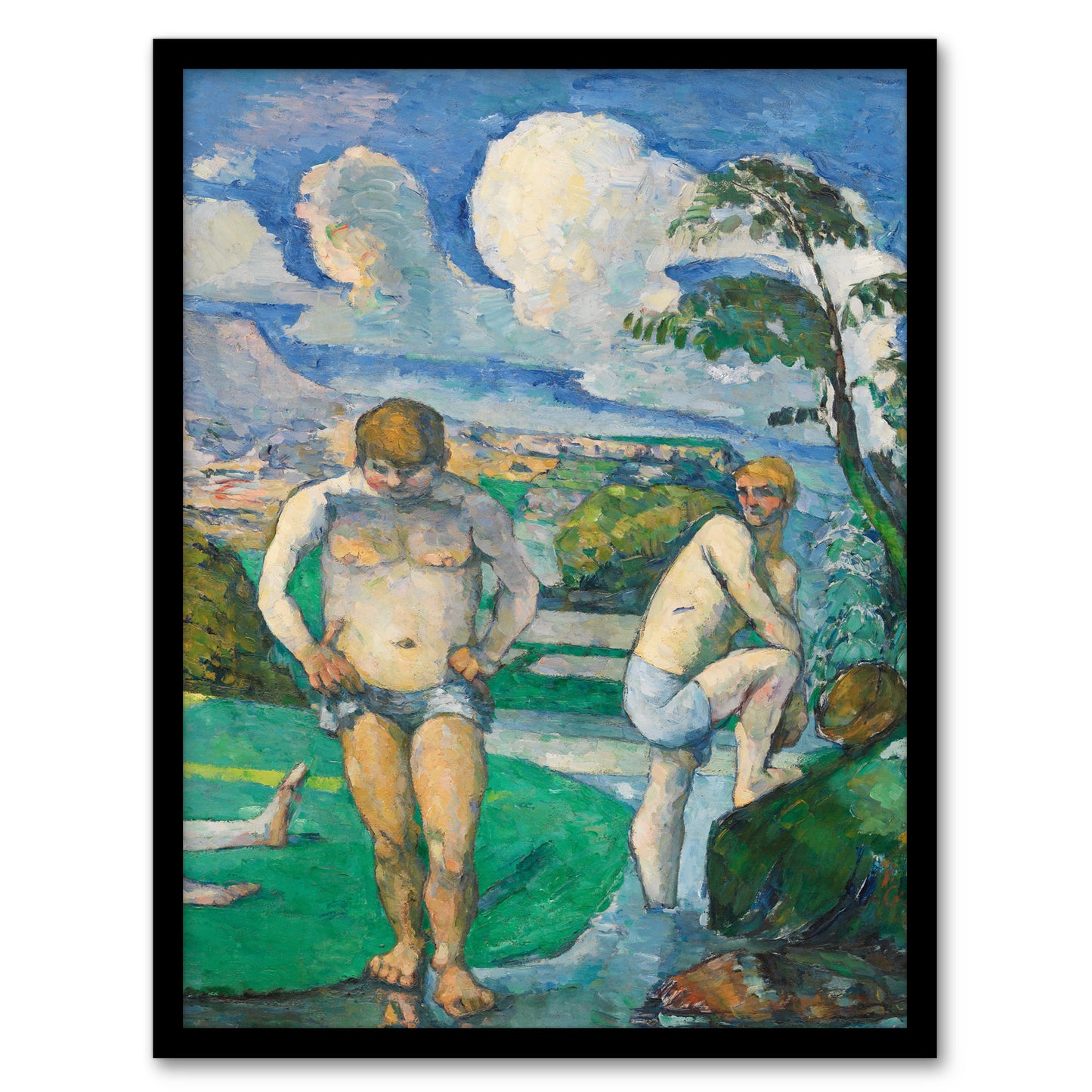 Paul Cezanne Framed Wall Art Print Bathers at Rest Oil Painting Home Décor