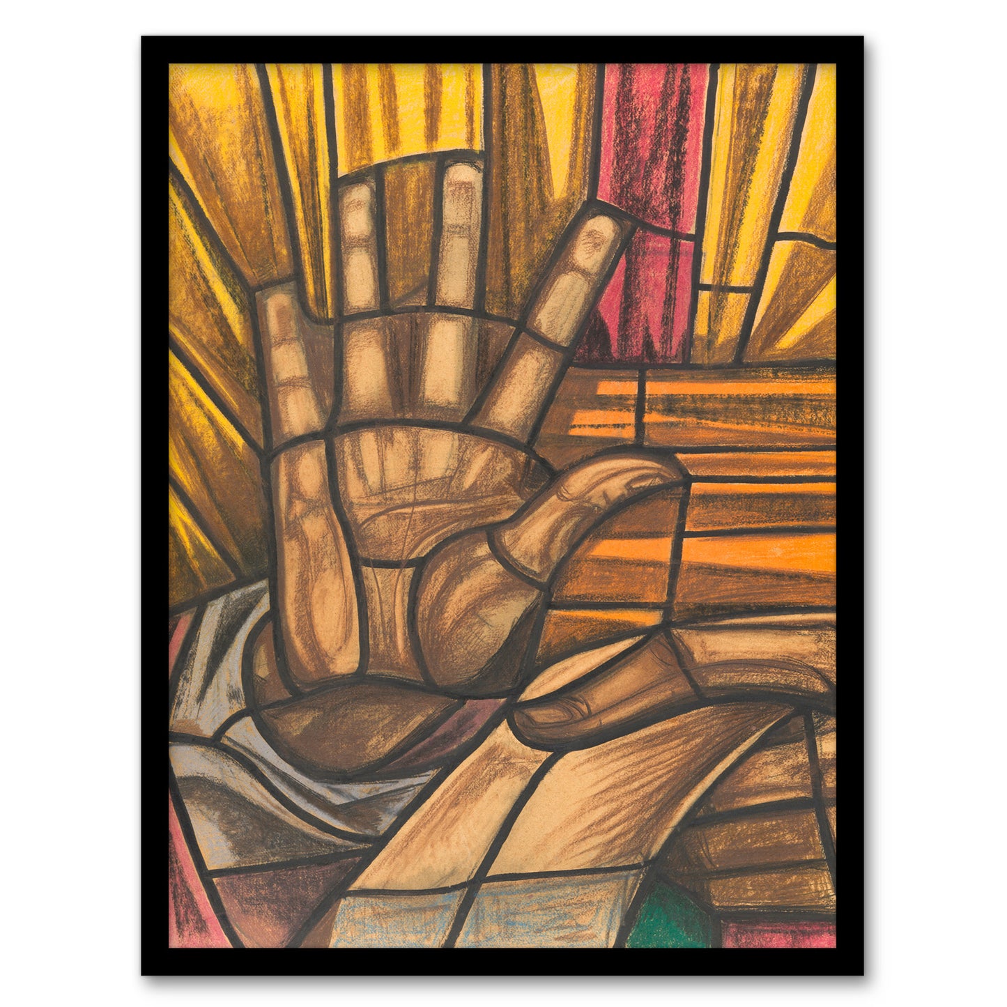 Richard Roland Holst Framed Wall Art St Luke Hand Design for Dom Church
