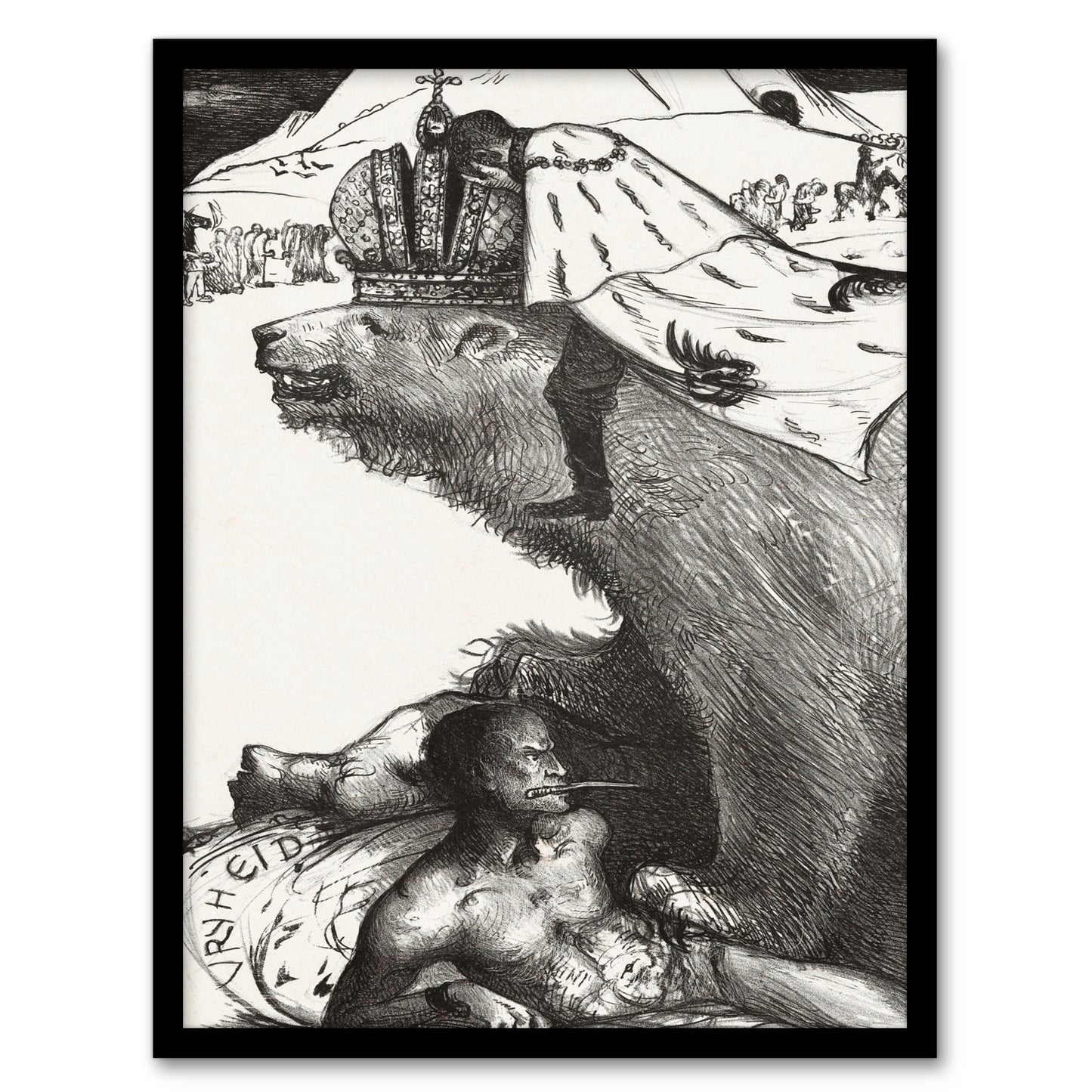 Richard Roland Holst Framed Wall Art Tsar Nicholas II on the Russian Bear