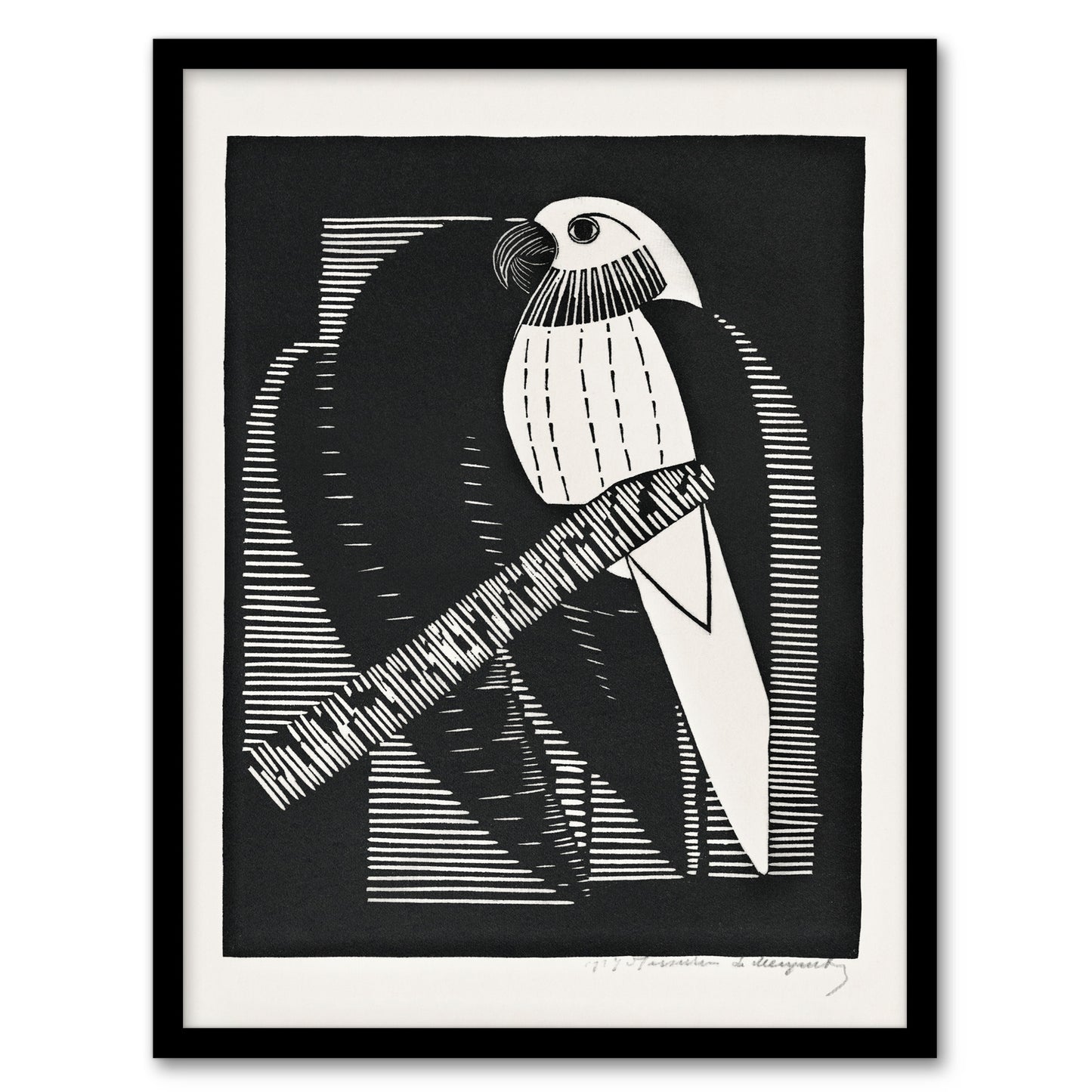 Samuel J De Mesquita Framed Wall Art Print Stylised Parakeet Birds Home Décor