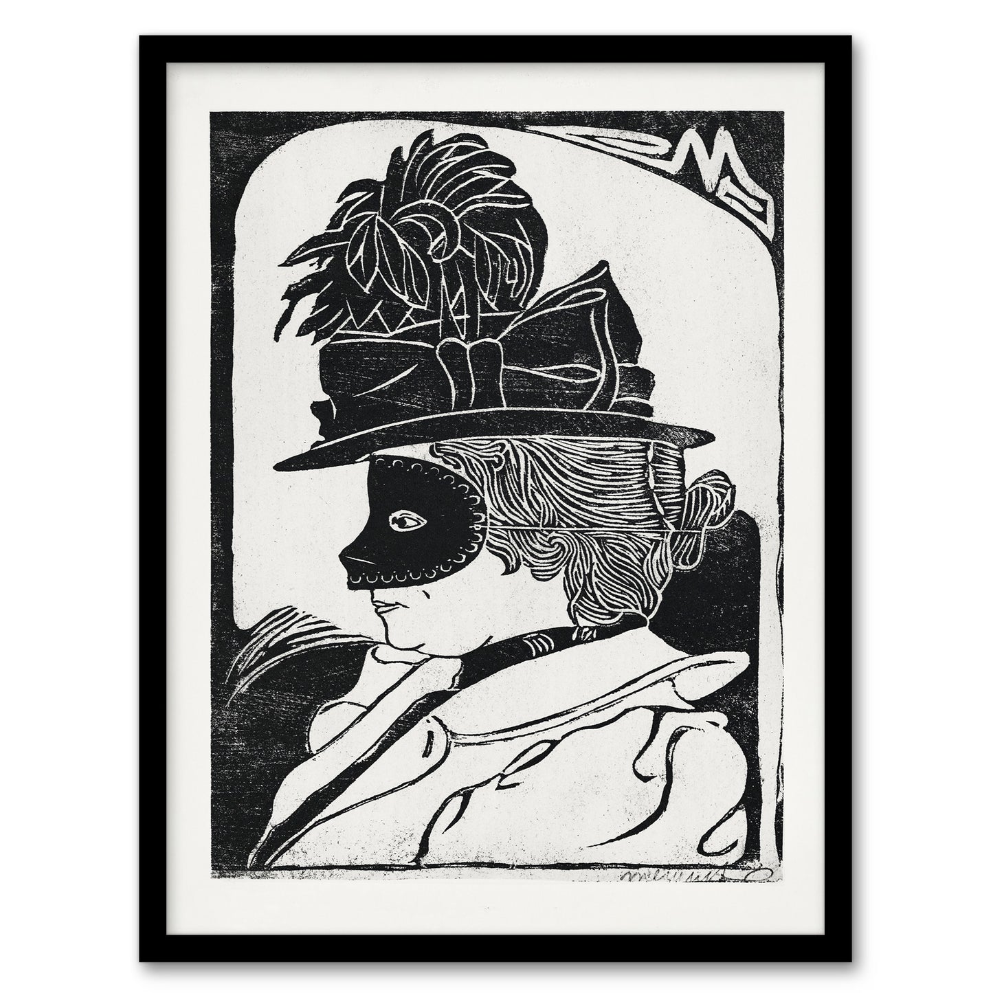 Samuel J De Mesquita Framed Wall Art Print Pierrette Woman With Mask Home Décor