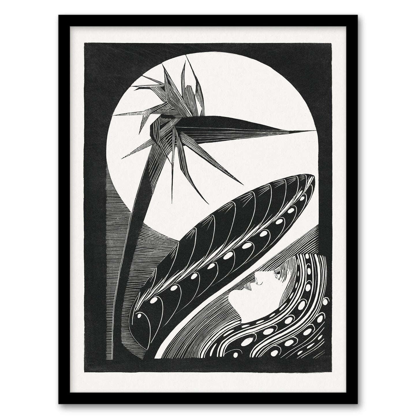 Samuel J De Mesquita Framed Wall Art Strelitzia Overblown And Full Moon