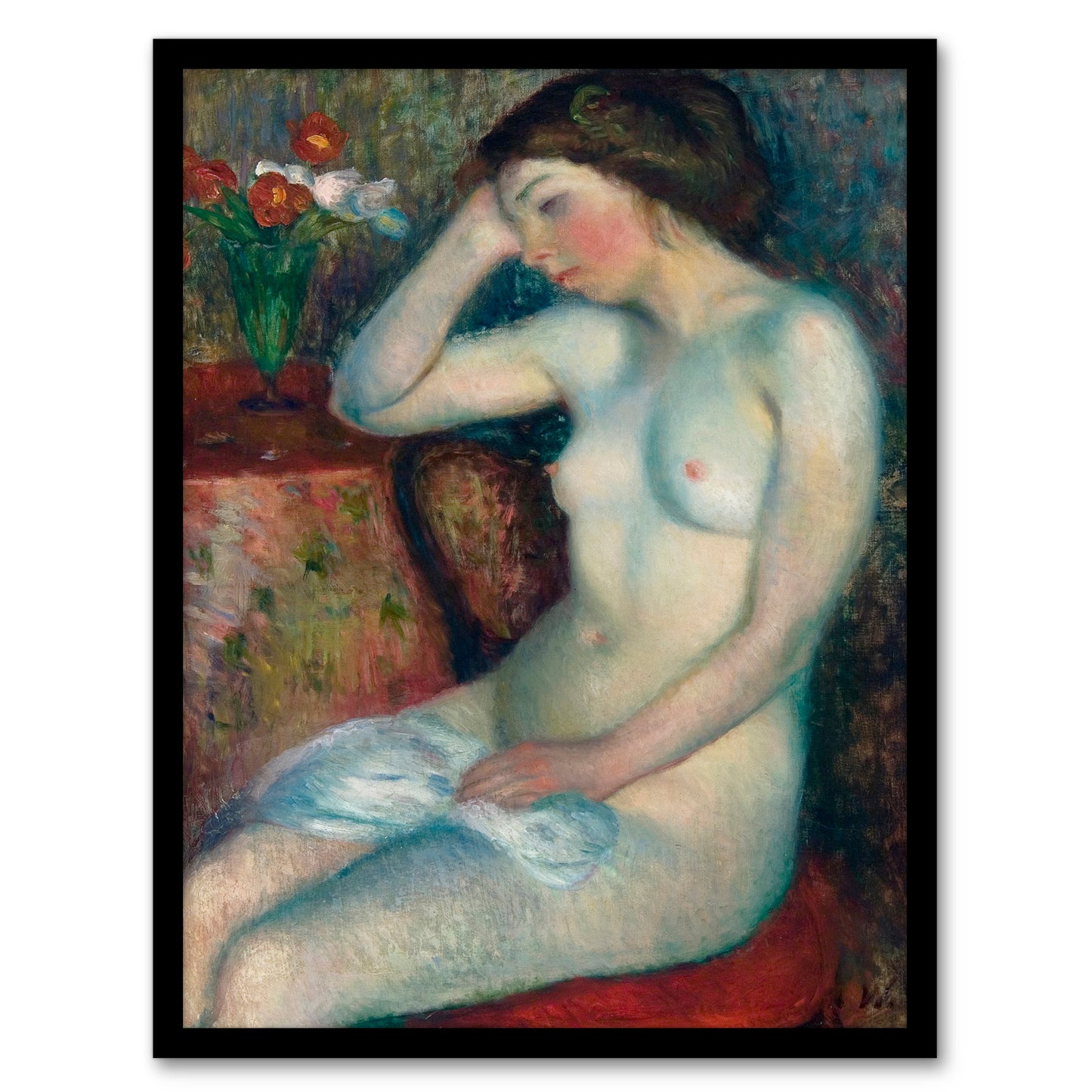 William James Glackens Framed Wall Art Sleeping Girl Nude Portrait Home Décor