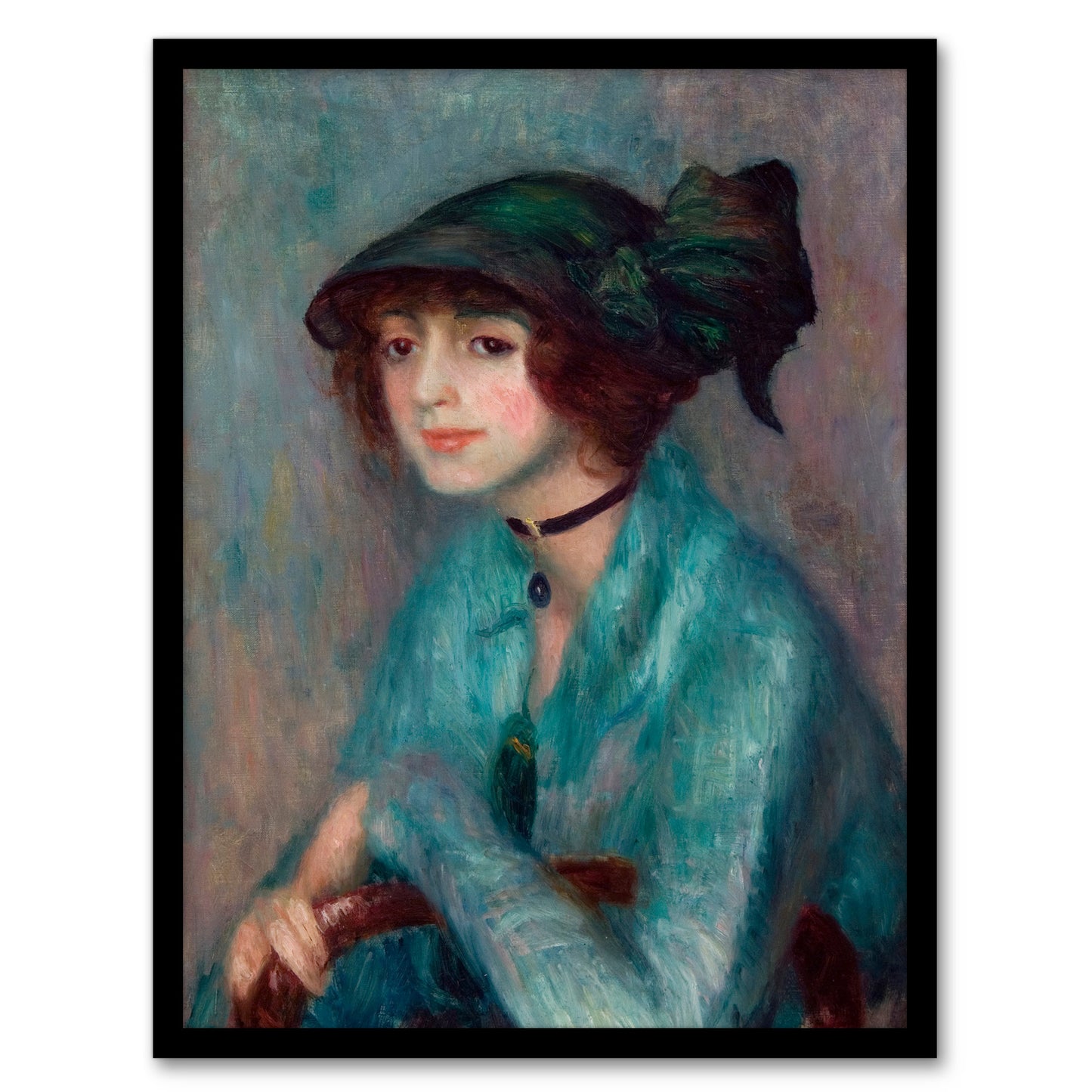 William James Glackens Framed Wall Art The Brunette Woman Portrait Home Décor