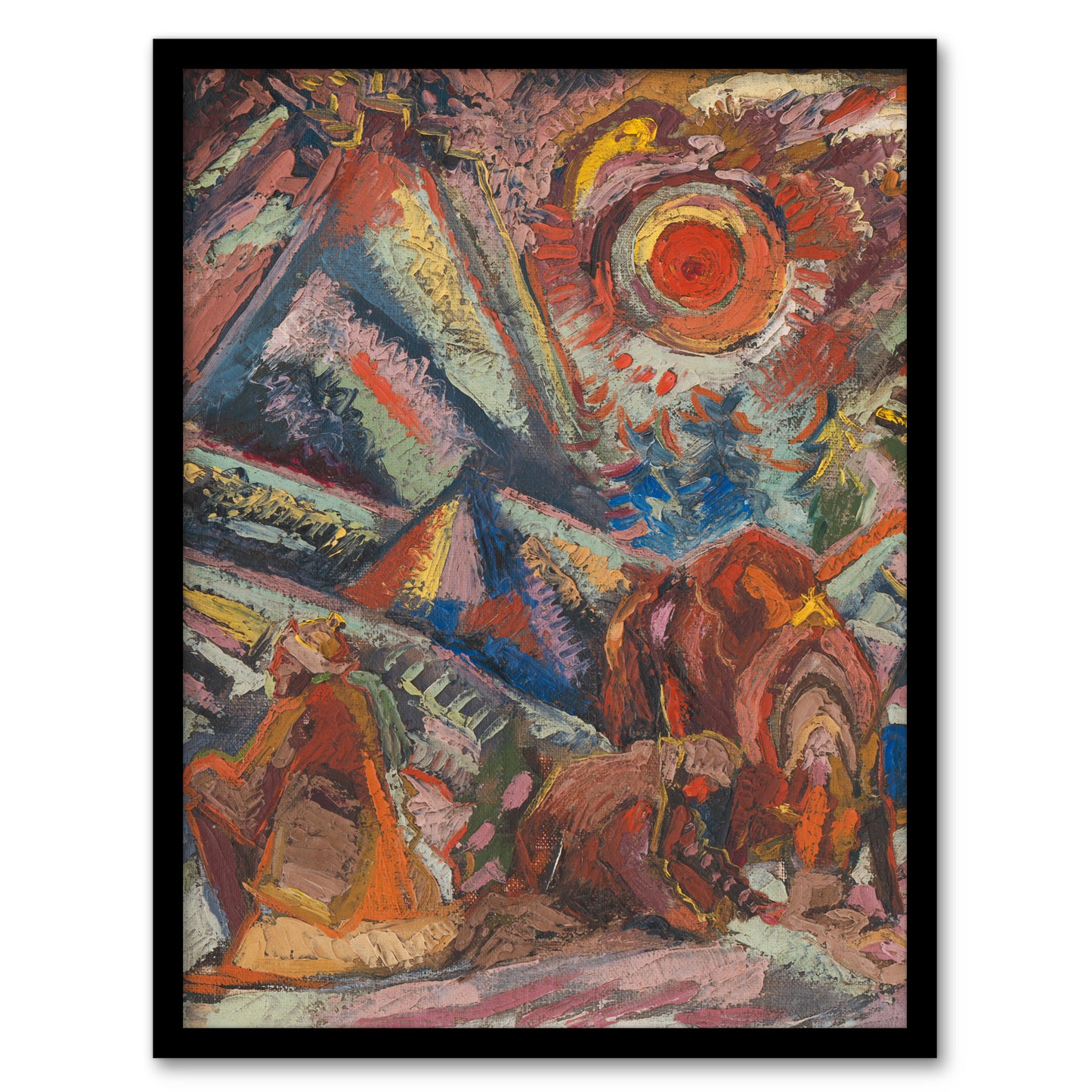 A Rest Abstract Colourful Painting Kubincan Framed Wall Art Print