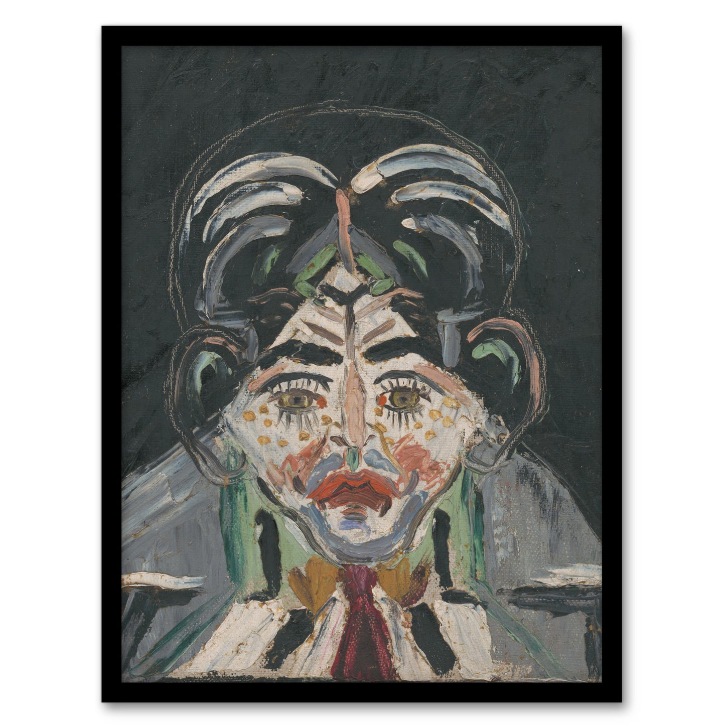 Head of a Woman Portrait Kubincan Framed Wall Art Print