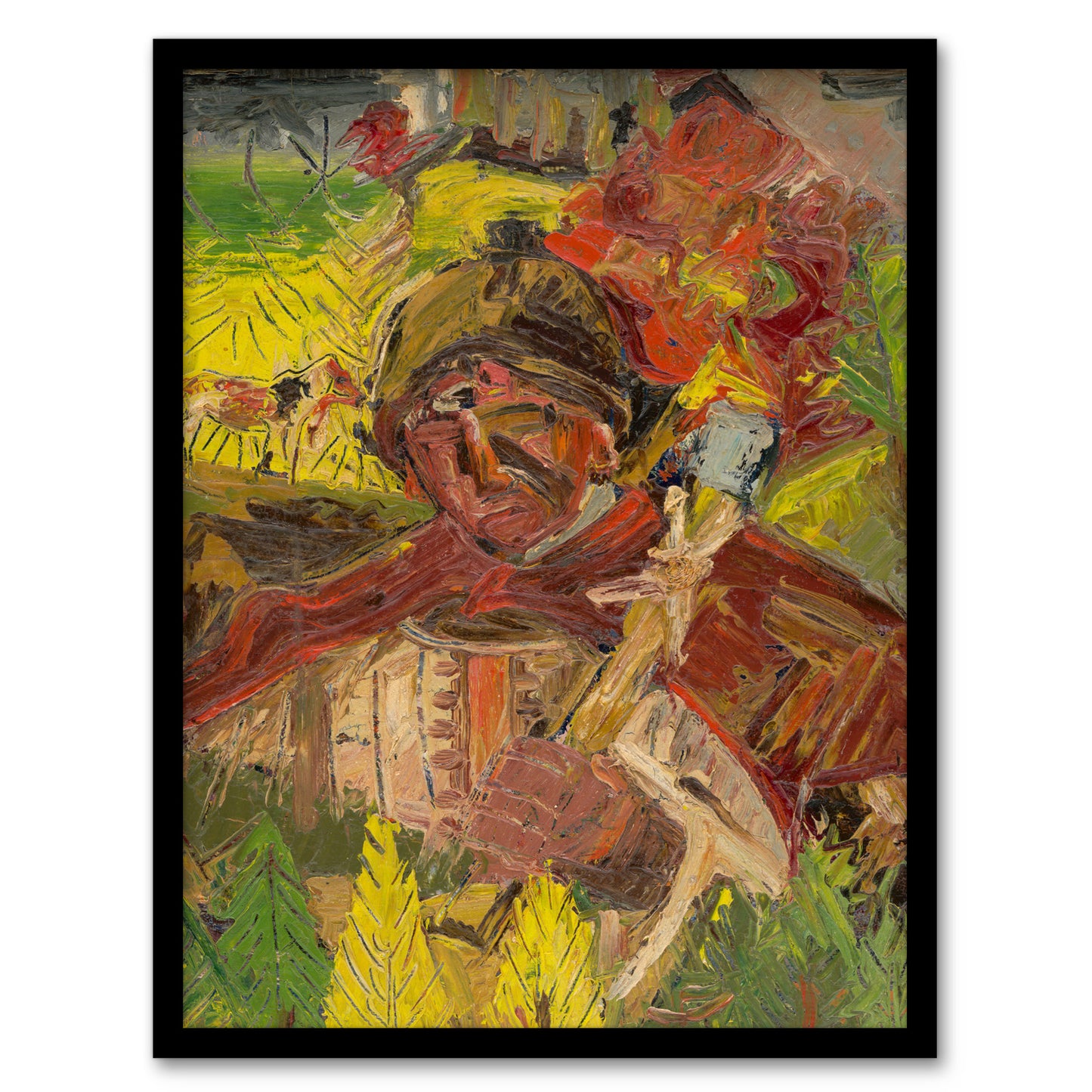 Lumberjack Abstract Portrait Kubincan Framed Wall Art Print