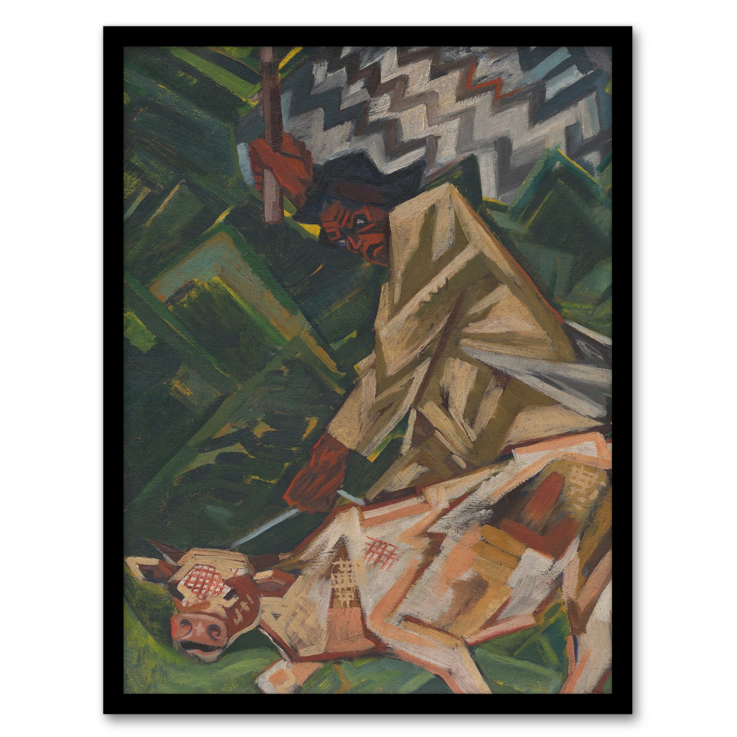 Opposite Abstract Geometric Kubincan Framed Wall Art Print