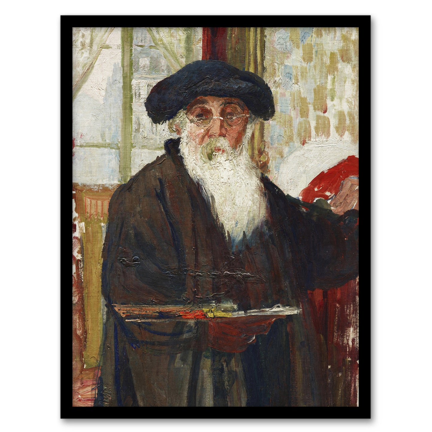 Self Portrait With Paint Palette Pissarro Framed Wall Art Print