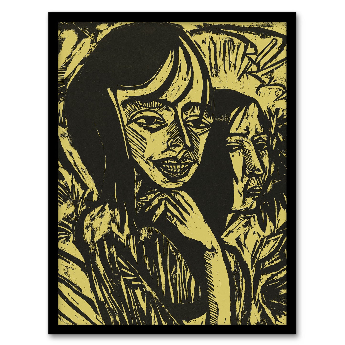 Fehmarn Girls Portrait Ernst Ludwig Kirchner Framed Wall Art Print