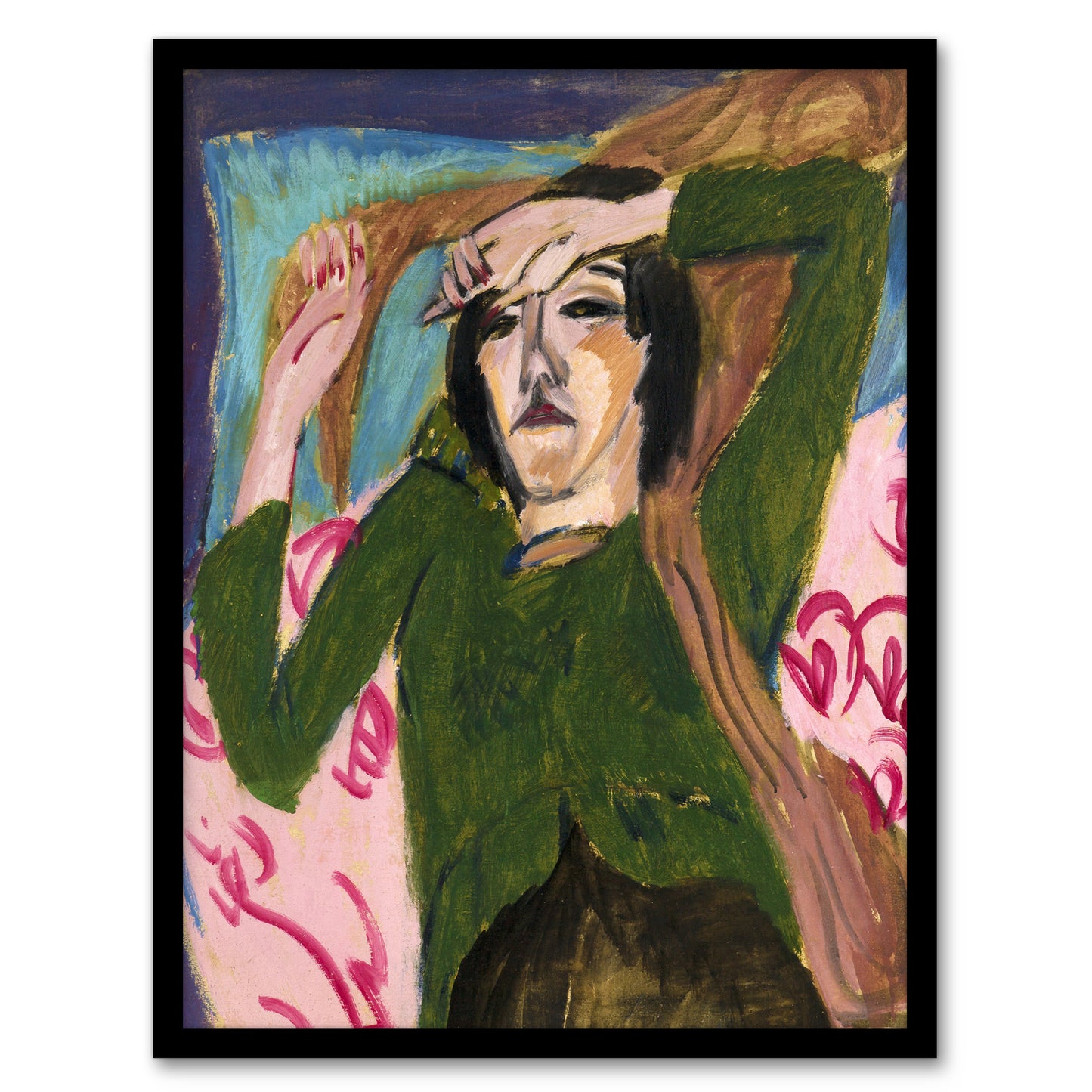 Woman in the Green Blouse Kirchner Framed Wall Art Print